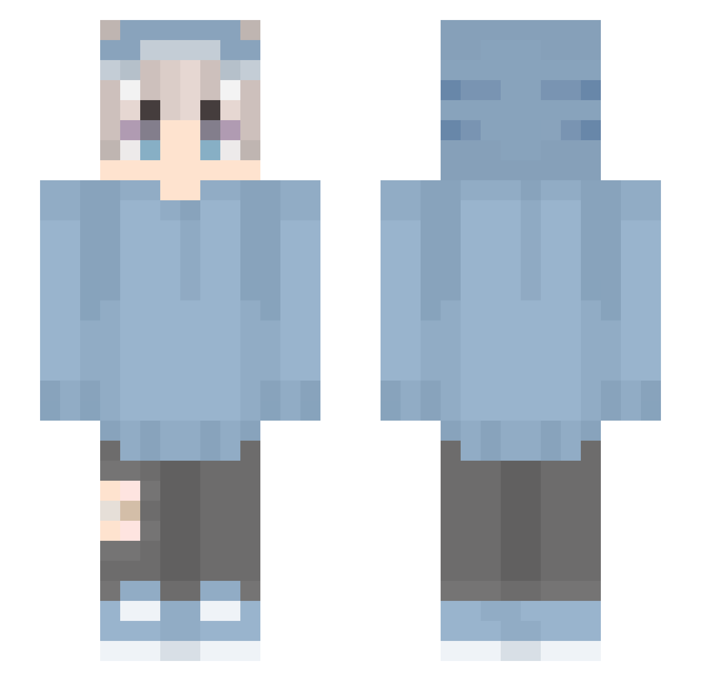 Sfe9es Minecraft skin, front and back view