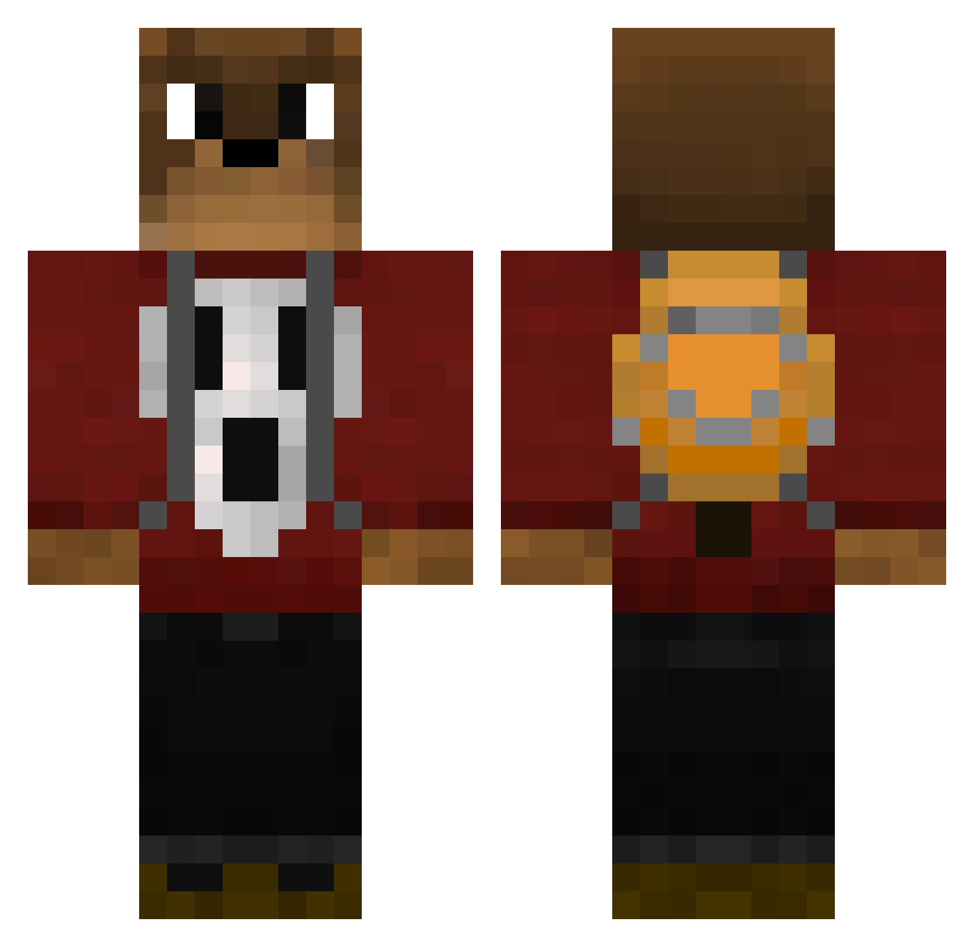 Monsyer Minecraft skin, front and back view