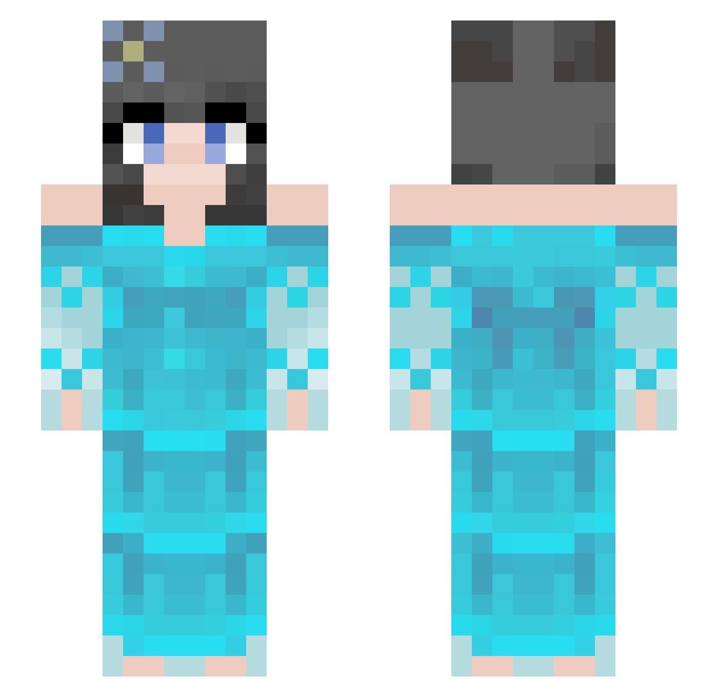 Shinhue Minecraft skin, front and back view