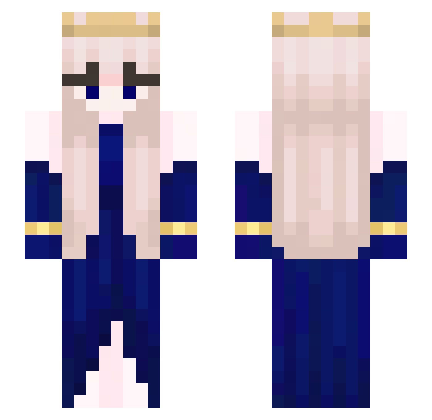 QueenDaisyy Minecraft skin, front and back view