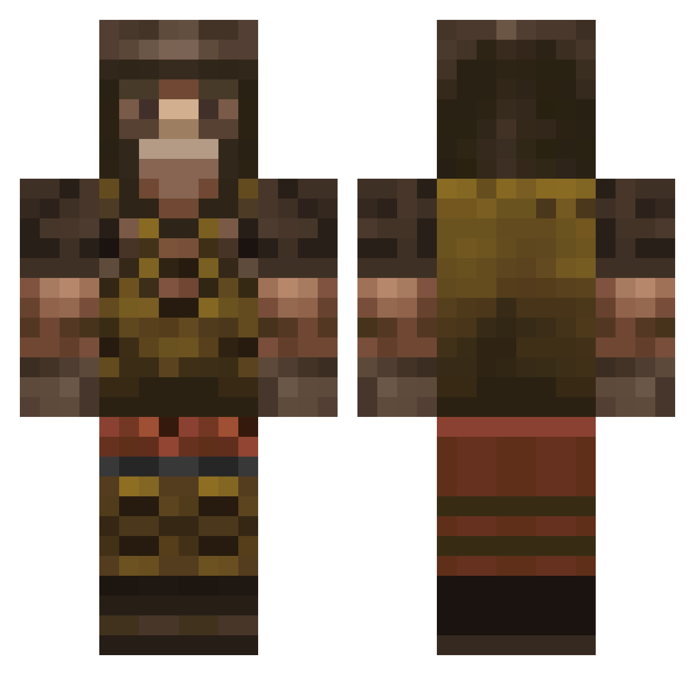 AleixOve Minecraft skin, front and back view