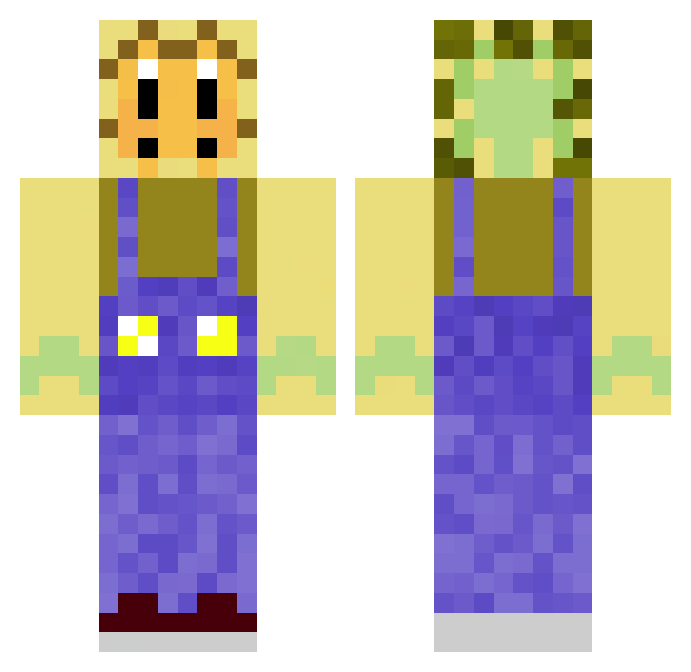 GGRRIFFIINN Minecraft skin, front and back view