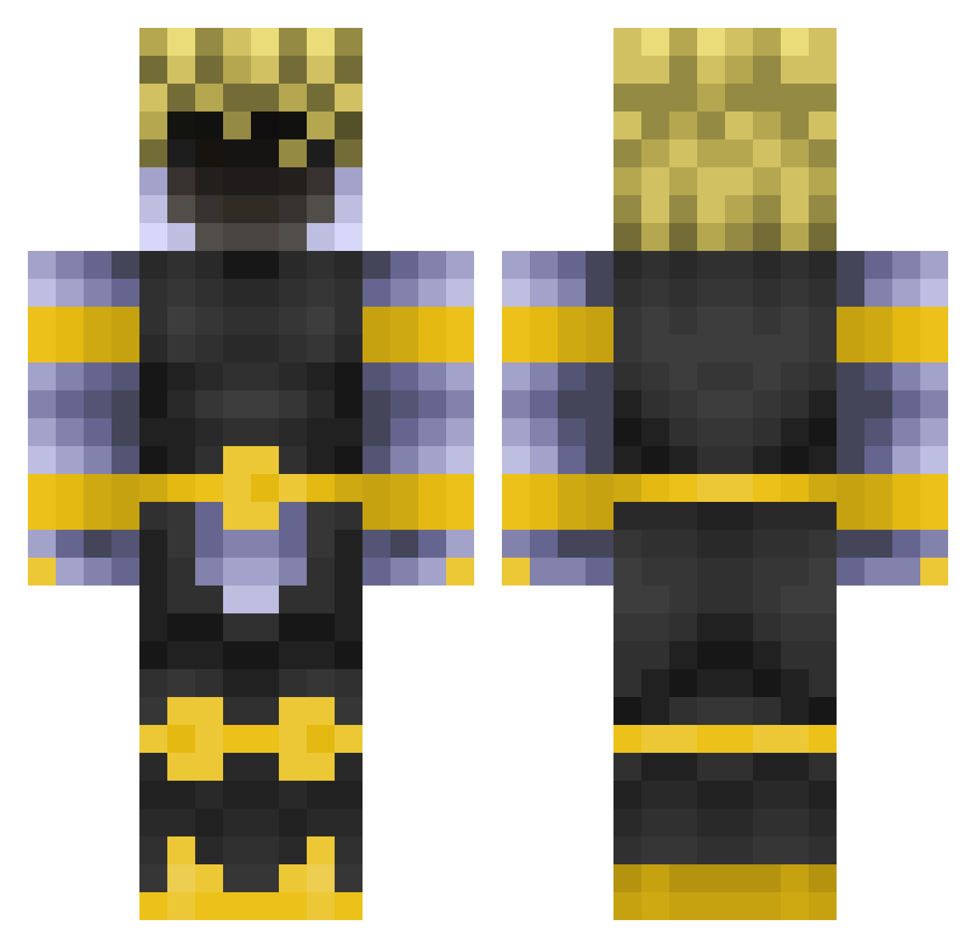 KingK712 Minecraft skin, front and back view