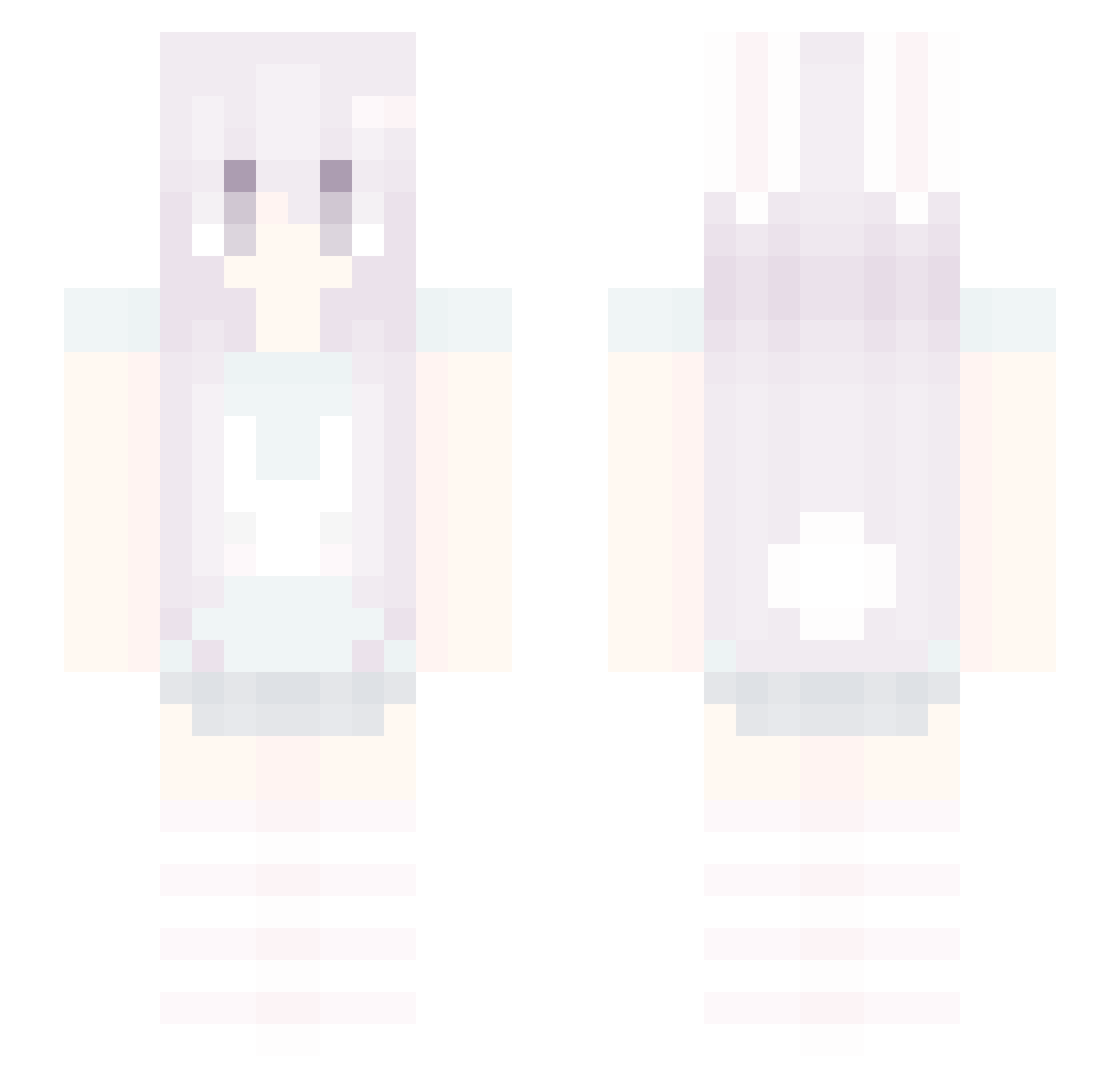 nobunnycare Minecraft skin, front and back view