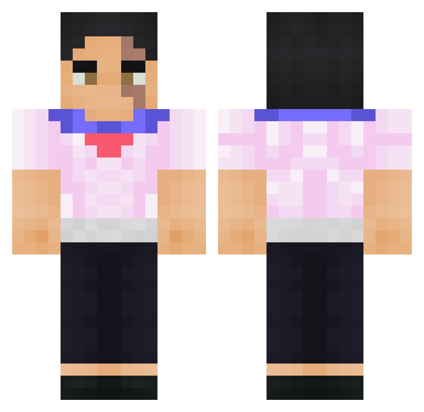 PicklesFanAcc Minecraft skin, front and back view
