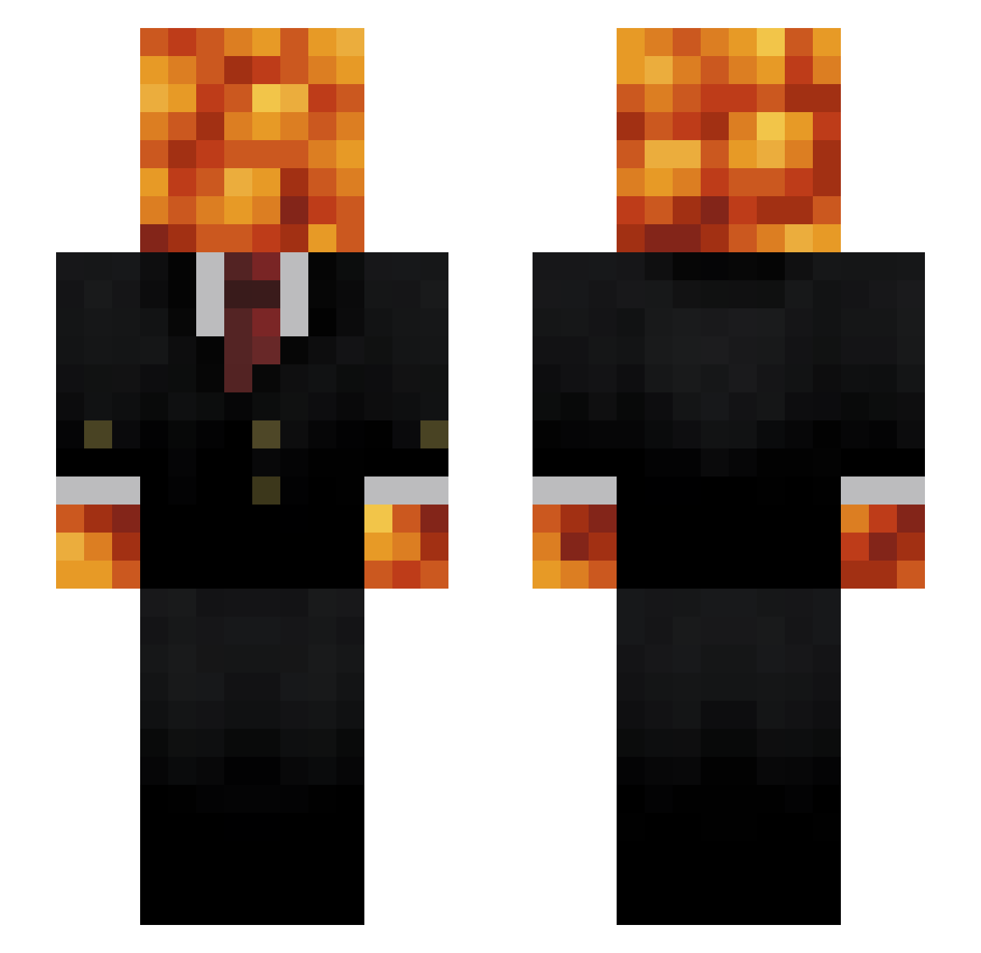 Pooterjoe Minecraft skin, front and back view