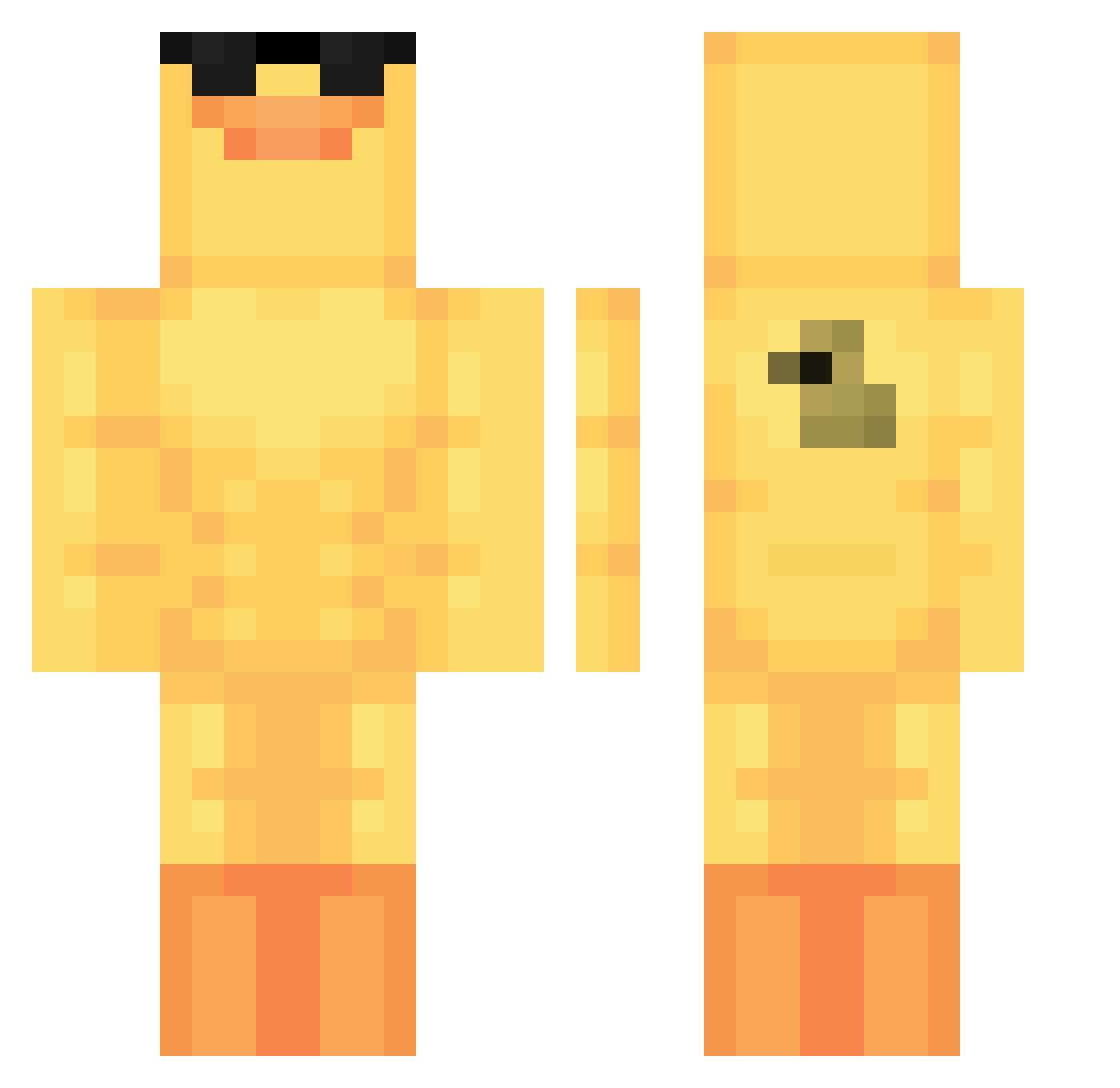 AstroHero Minecraft skin, front and back view