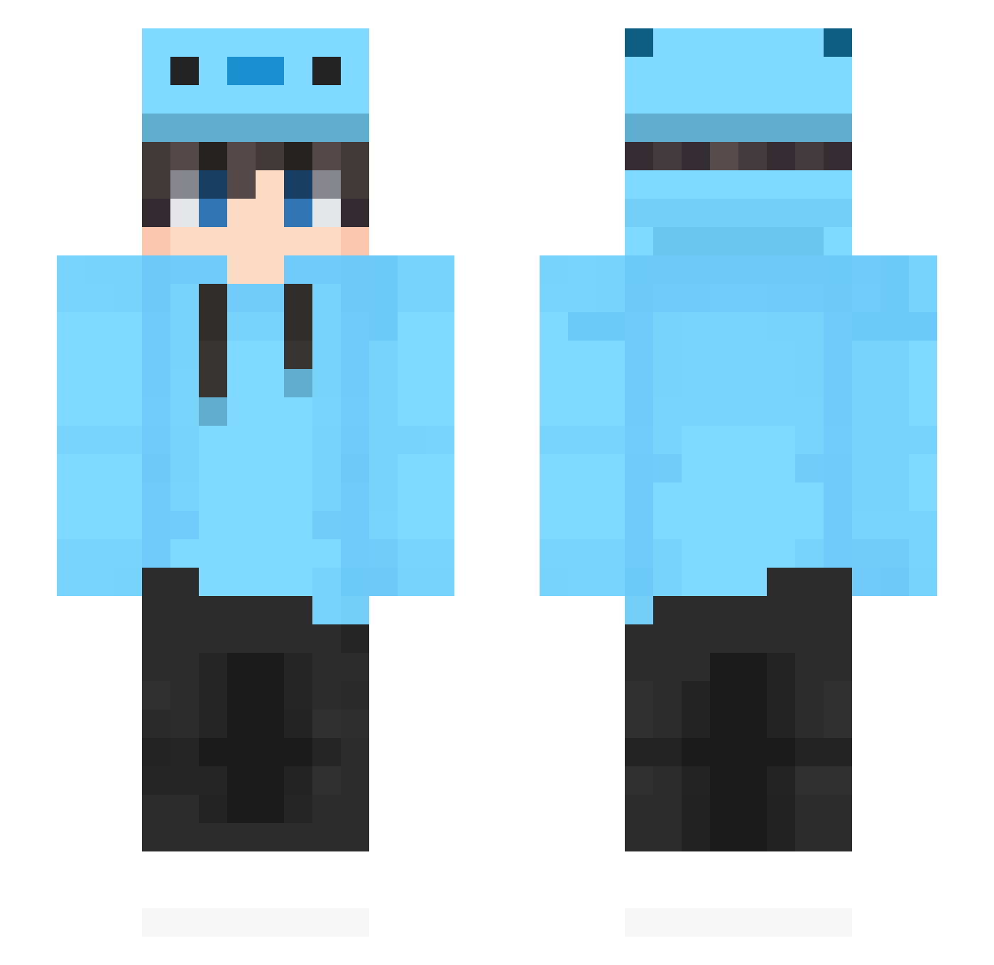 Momelone Minecraft skin, front and back view