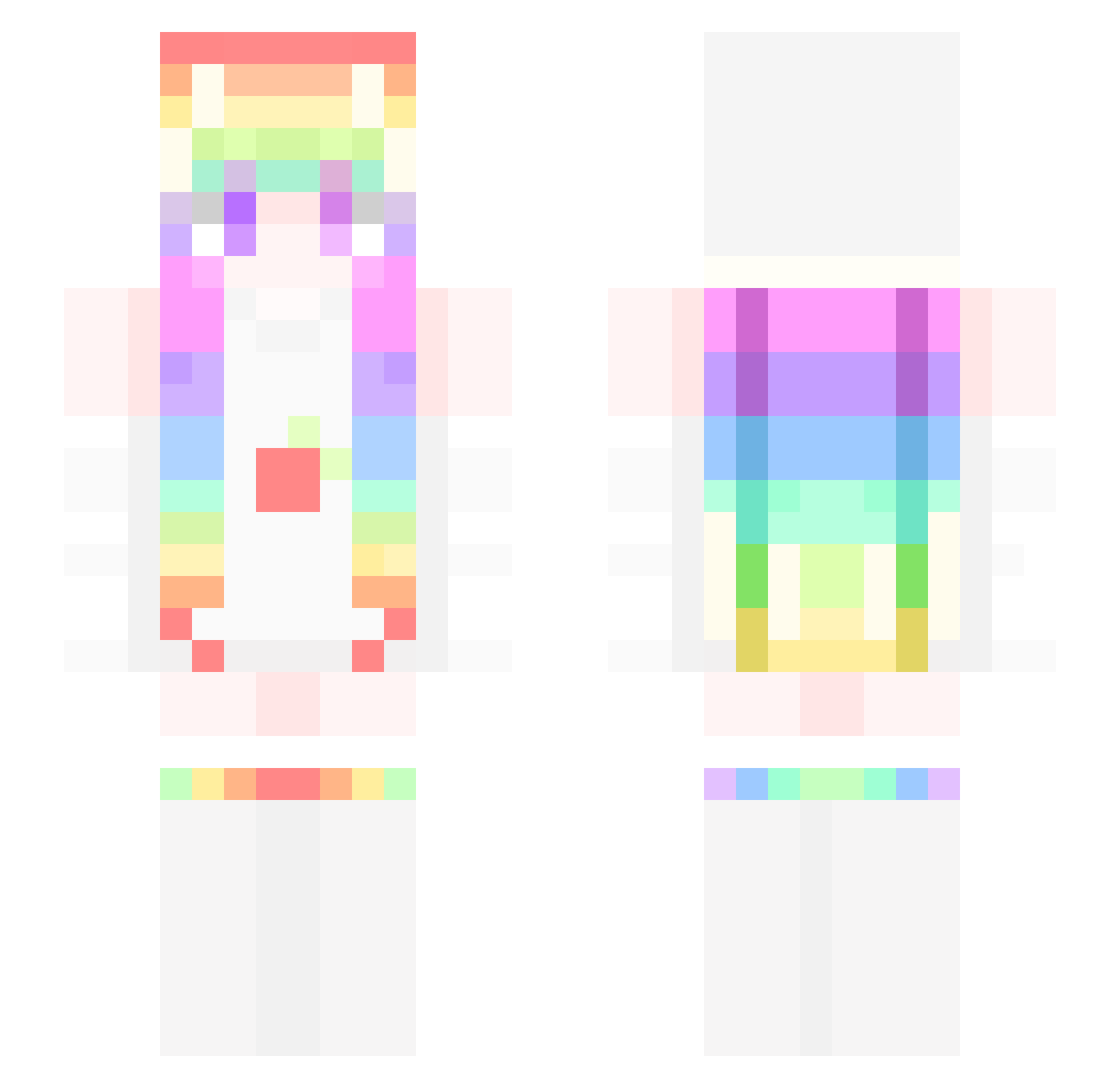 MONEDN Minecraft skin, front and back view