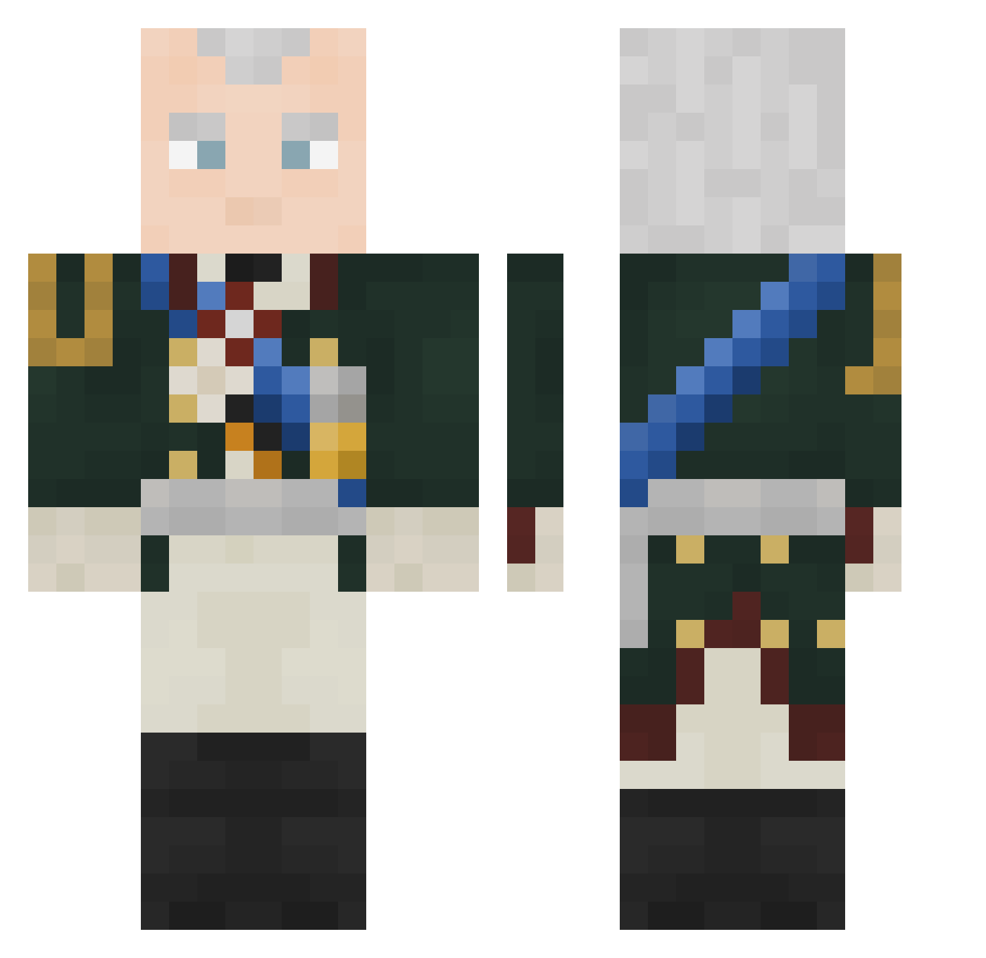 xanfade Minecraft skin, front and back view