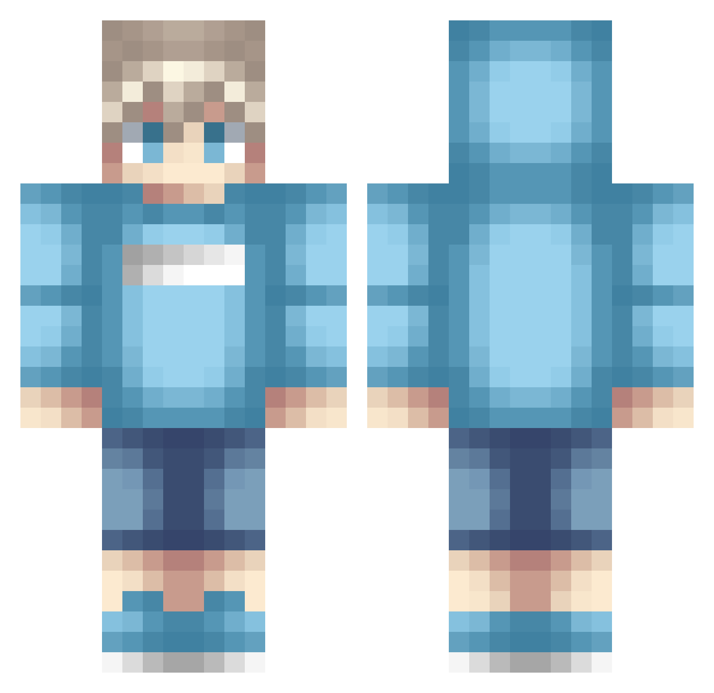 Surpass__ Minecraft skin, front and back view