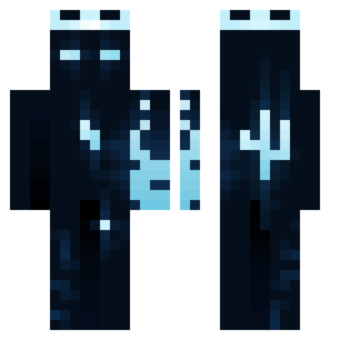 LegendaDex Minecraft skin, front and back view