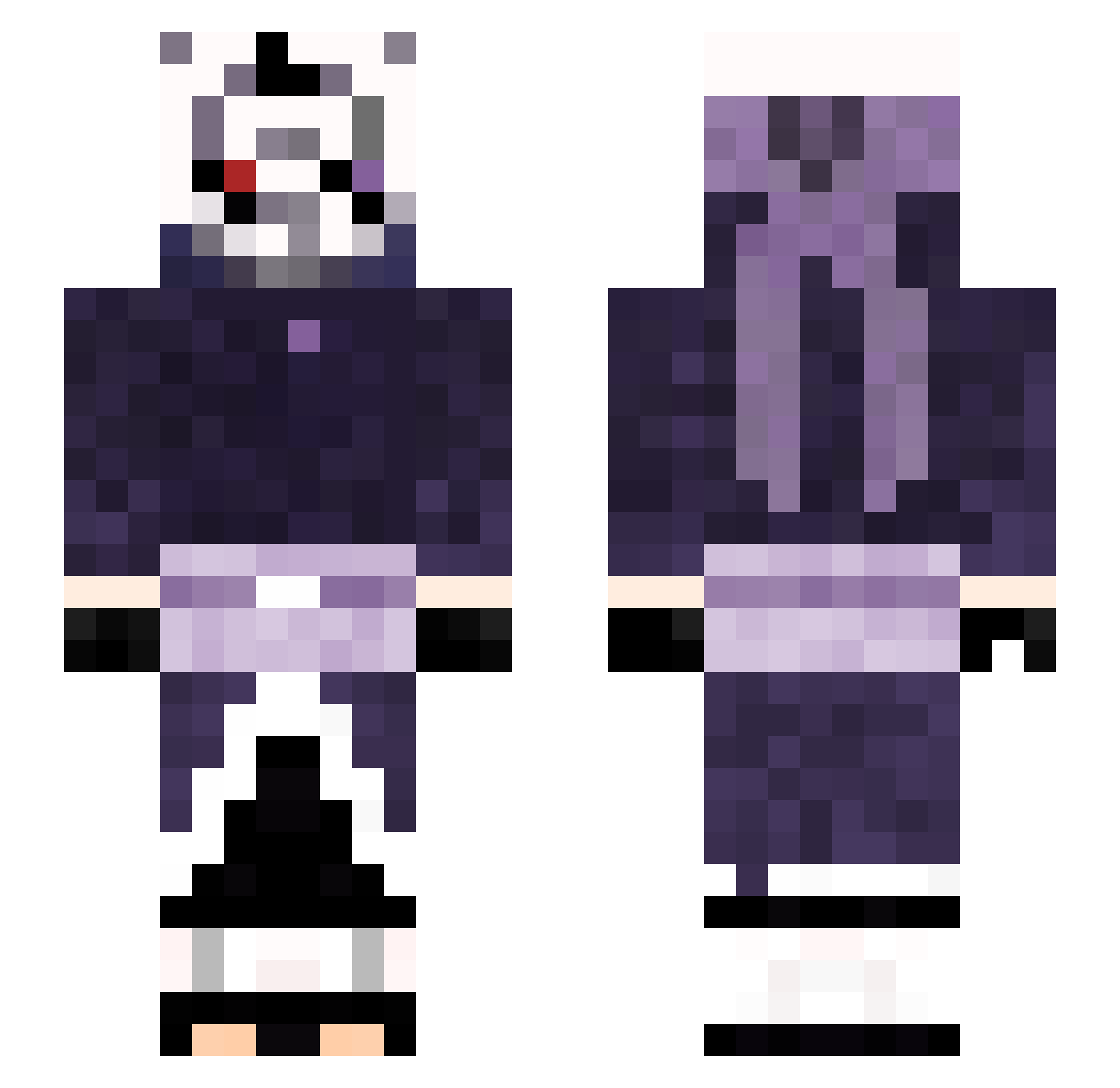 FreshPixell Minecraft skin, front and back view