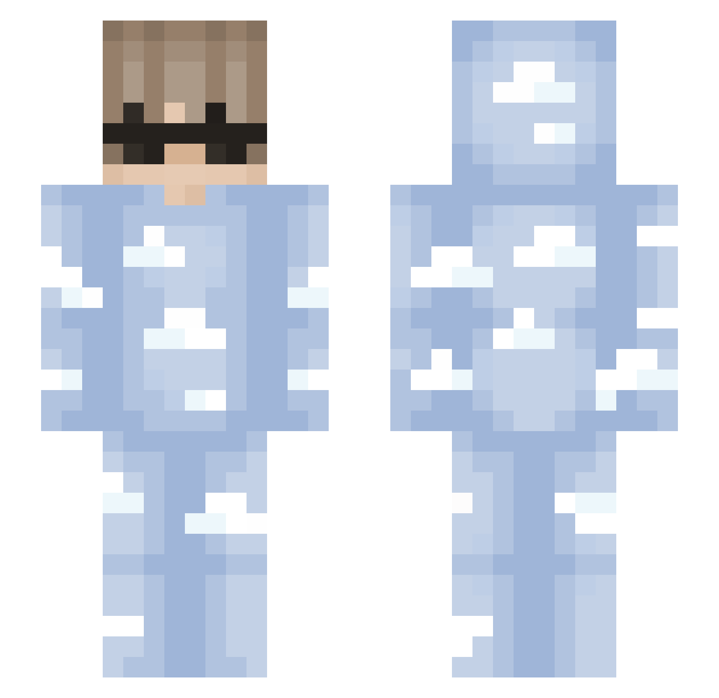 aPureMess Minecraft skin, front and back view