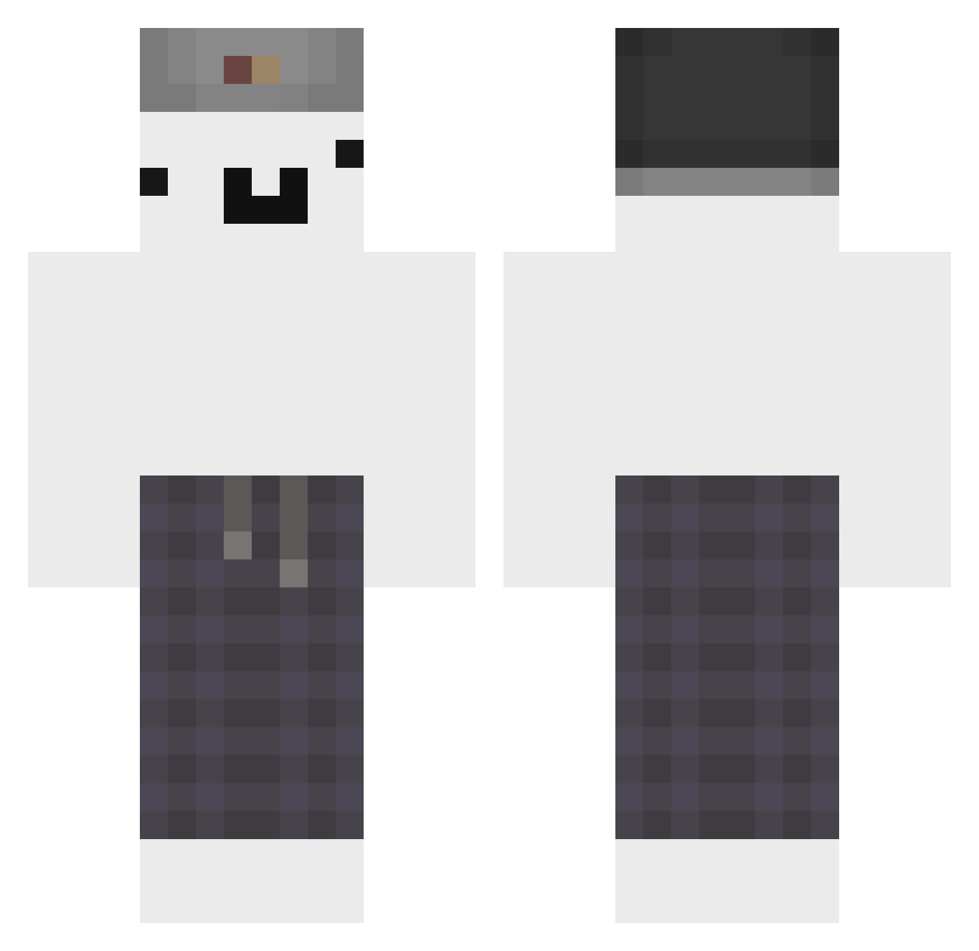 Nbushz Minecraft skin, front and back view