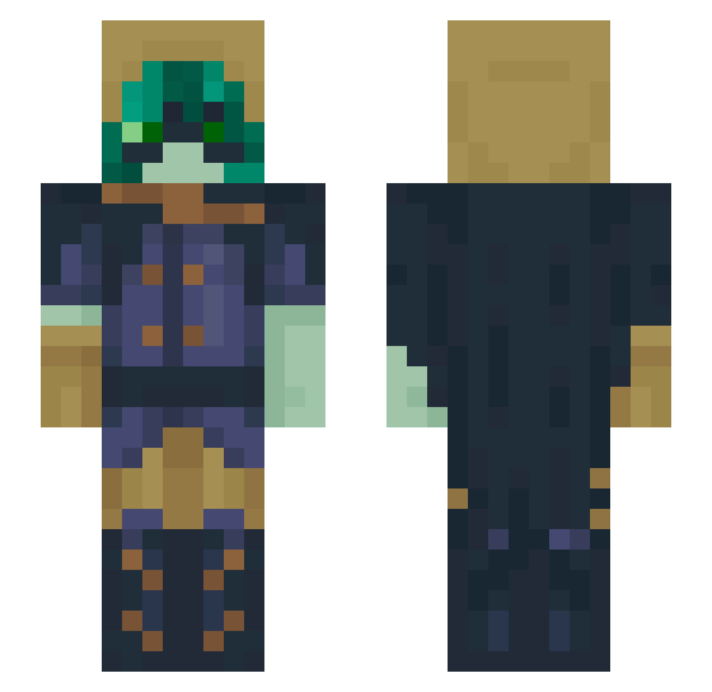slayerofworlds69 Minecraft skin, front and back view