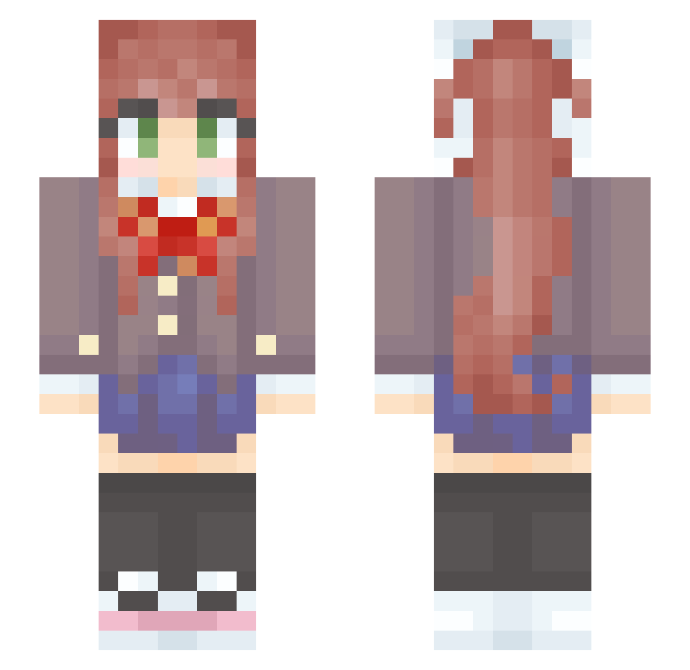 Vexenick Minecraft skin, front and back view