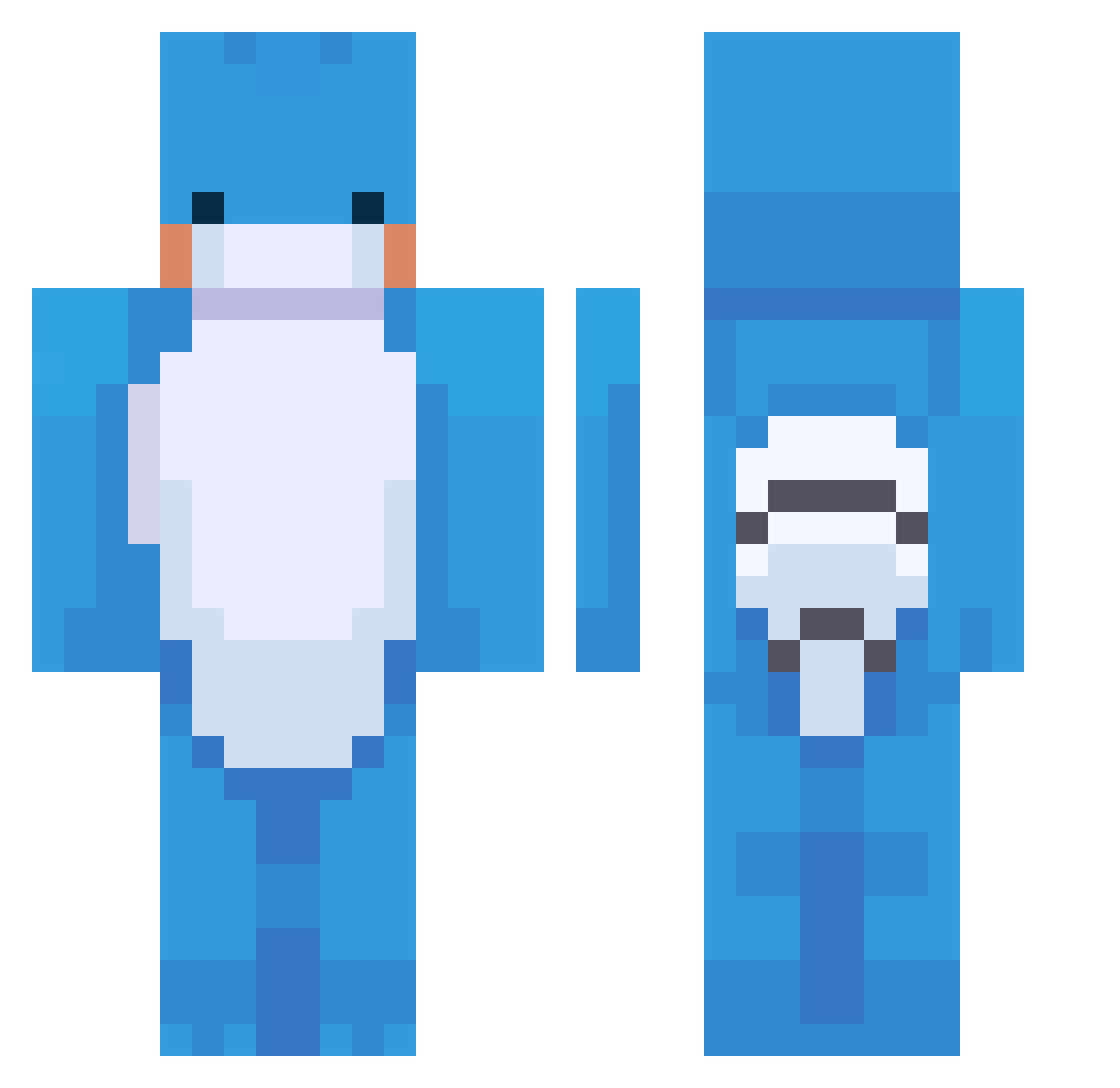 ScraffyMcNaffy Minecraft skin, front and back view