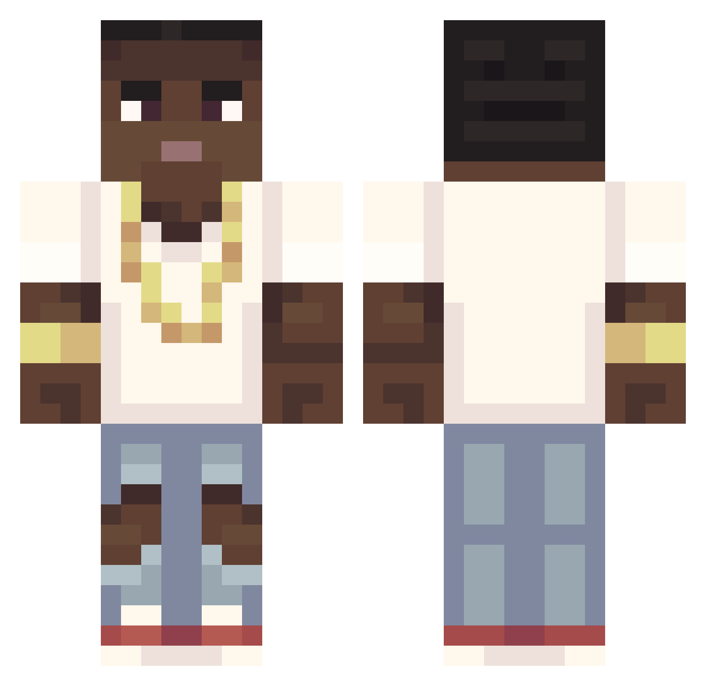 Frixxotty Minecraft skin, front and back view