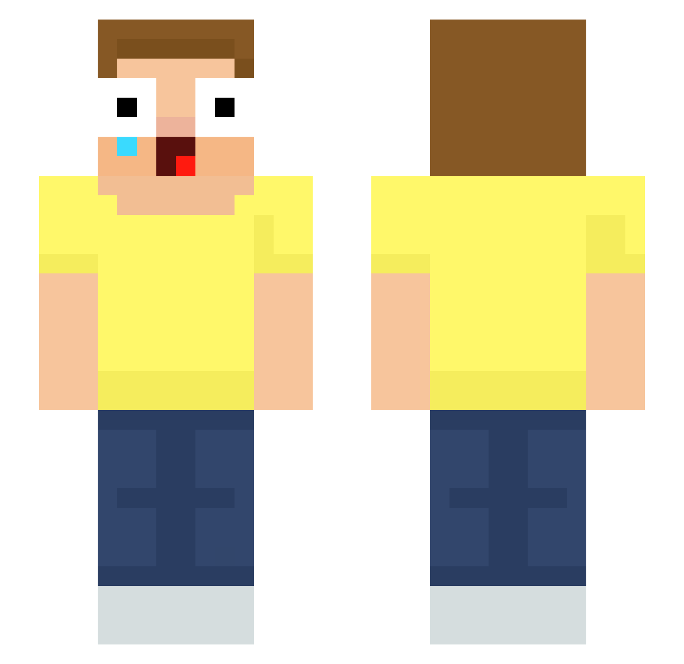 Ginbobo06 Minecraft skin, front and back view