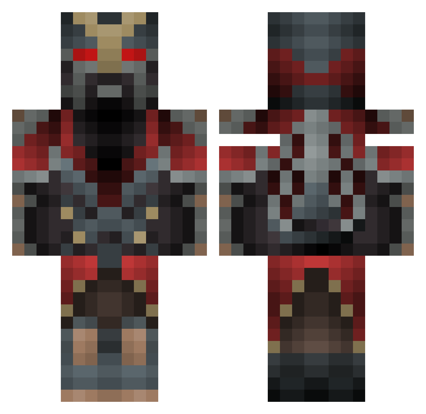 Unition Minecraft skin, front and back view