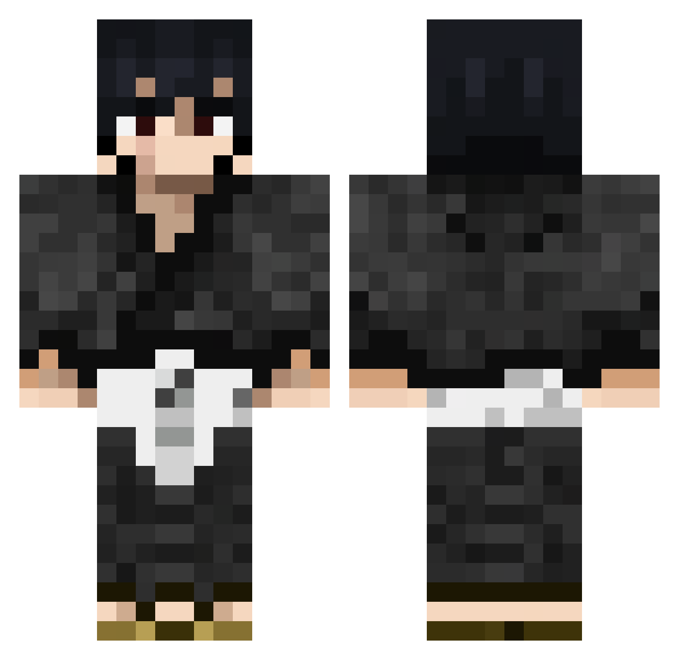 fraybass Minecraft skin, front and back view