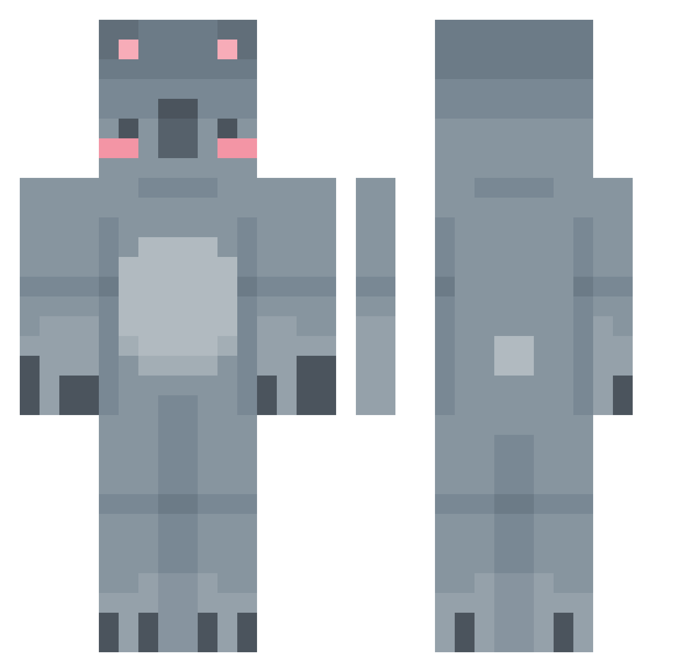 DeadEartth Minecraft skin, front and back view