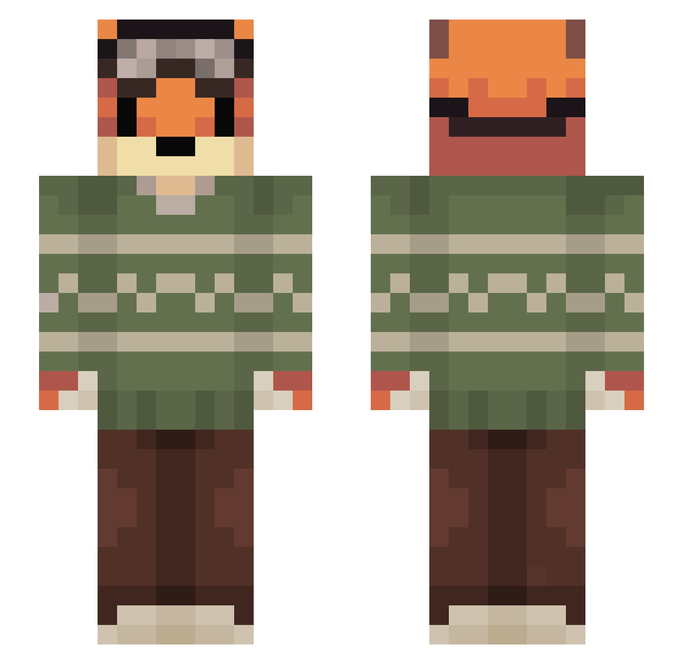 hyunchulgi Minecraft skin, front and back view