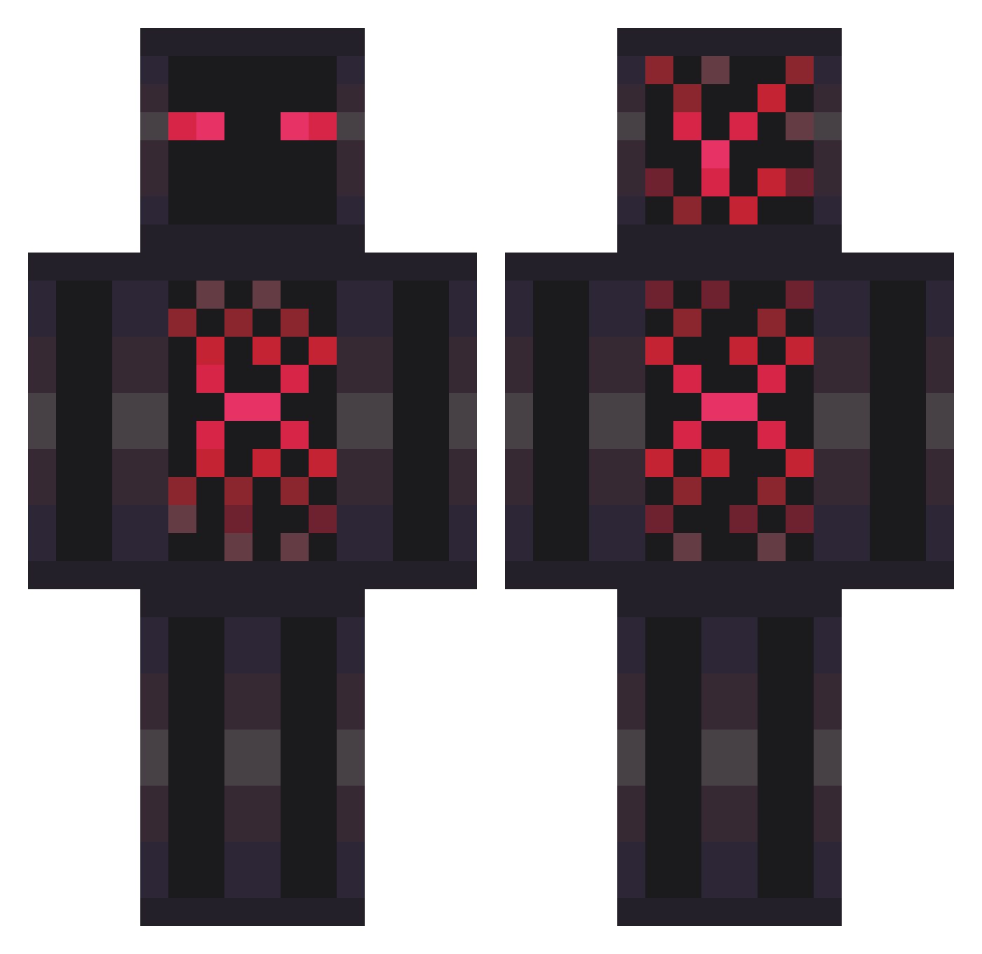 ATLaDOS Minecraft skin, front and back view