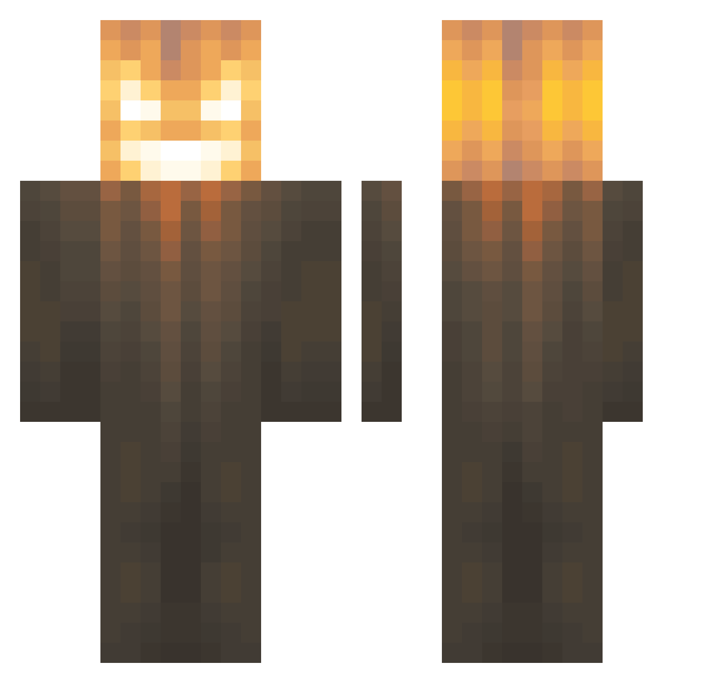 Sealery Minecraft skin, front and back view