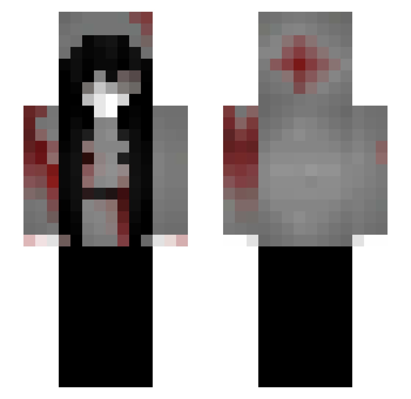 Kitty_cat_M Minecraft skin, front and back view