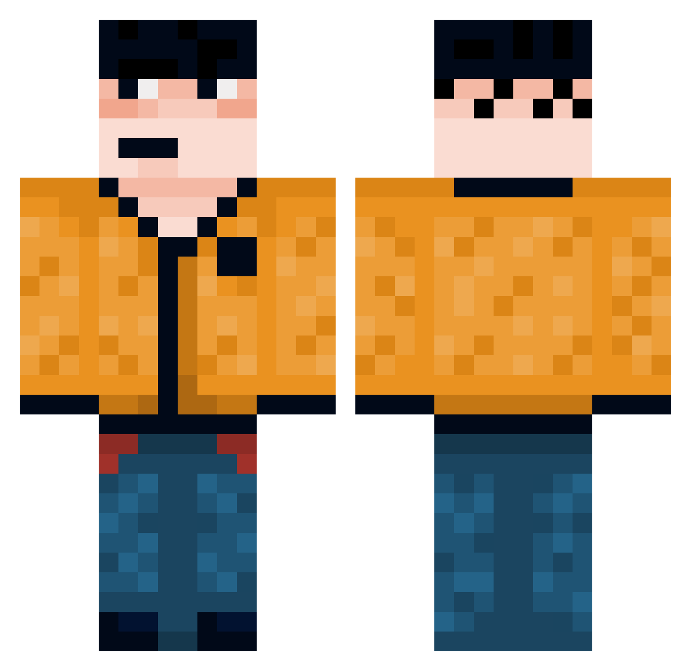 devtheyeah Minecraft skin, front and back view