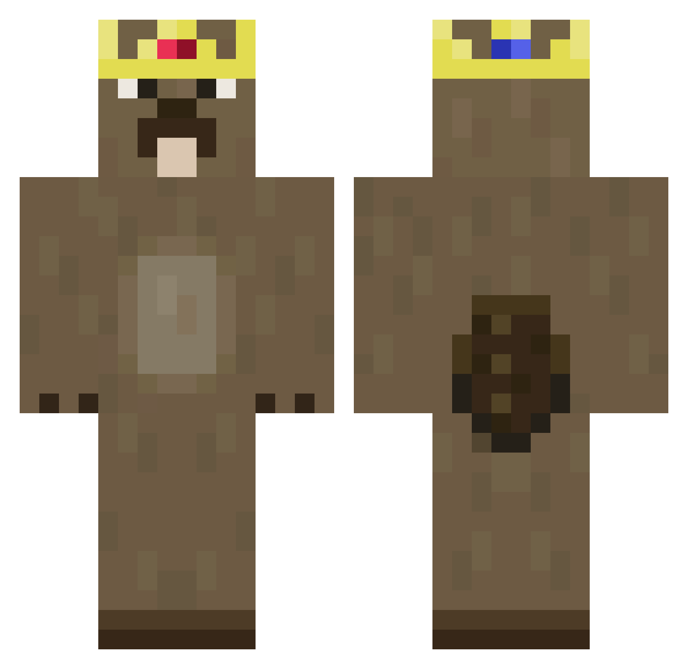 bvibxs Minecraft skin, front and back view