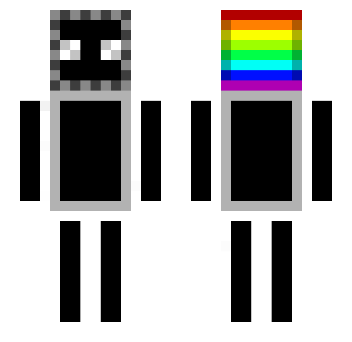 WordsDeath Minecraft skin, front and back view