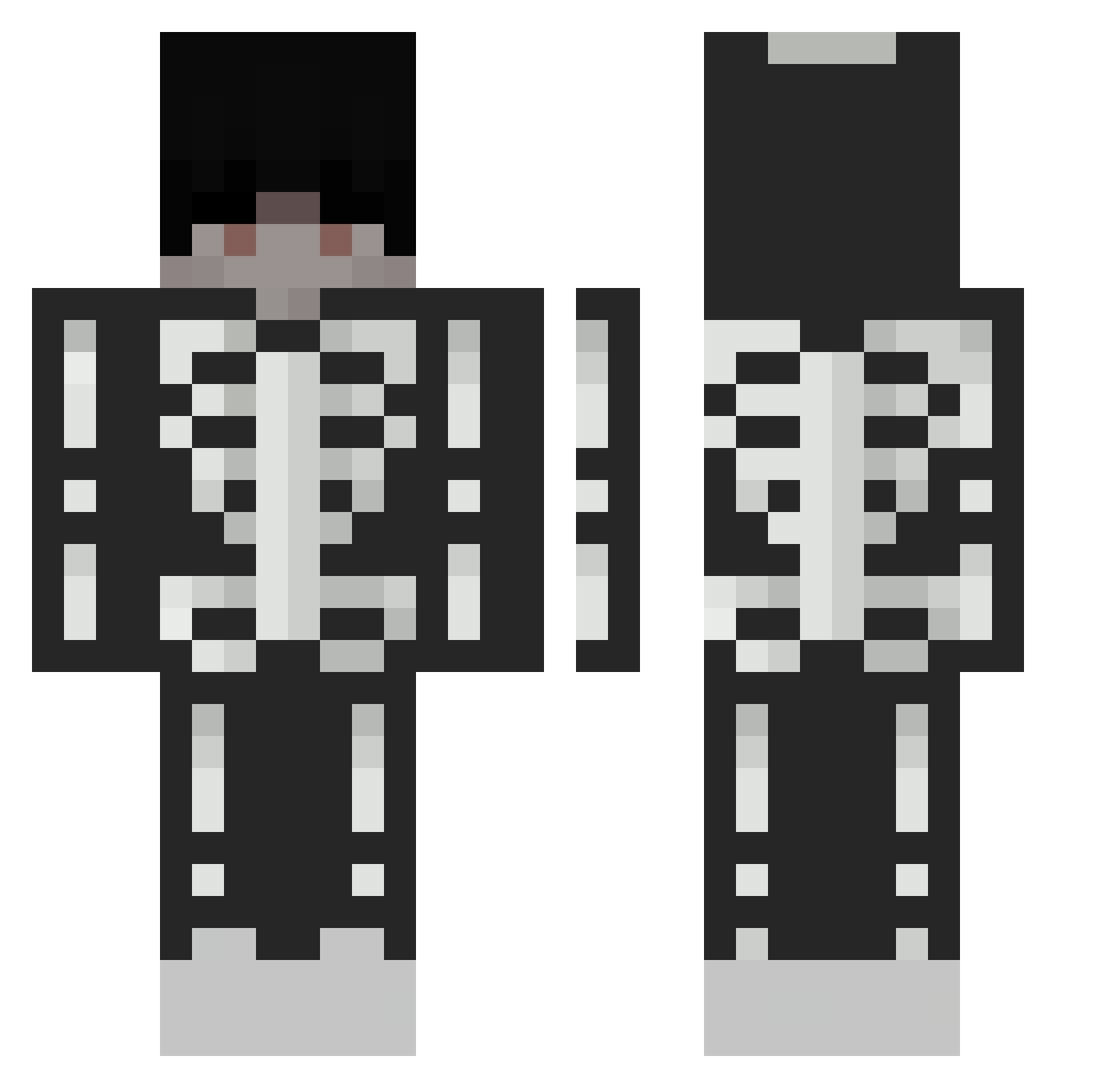 SamaelRaven Minecraft skin, front and back view