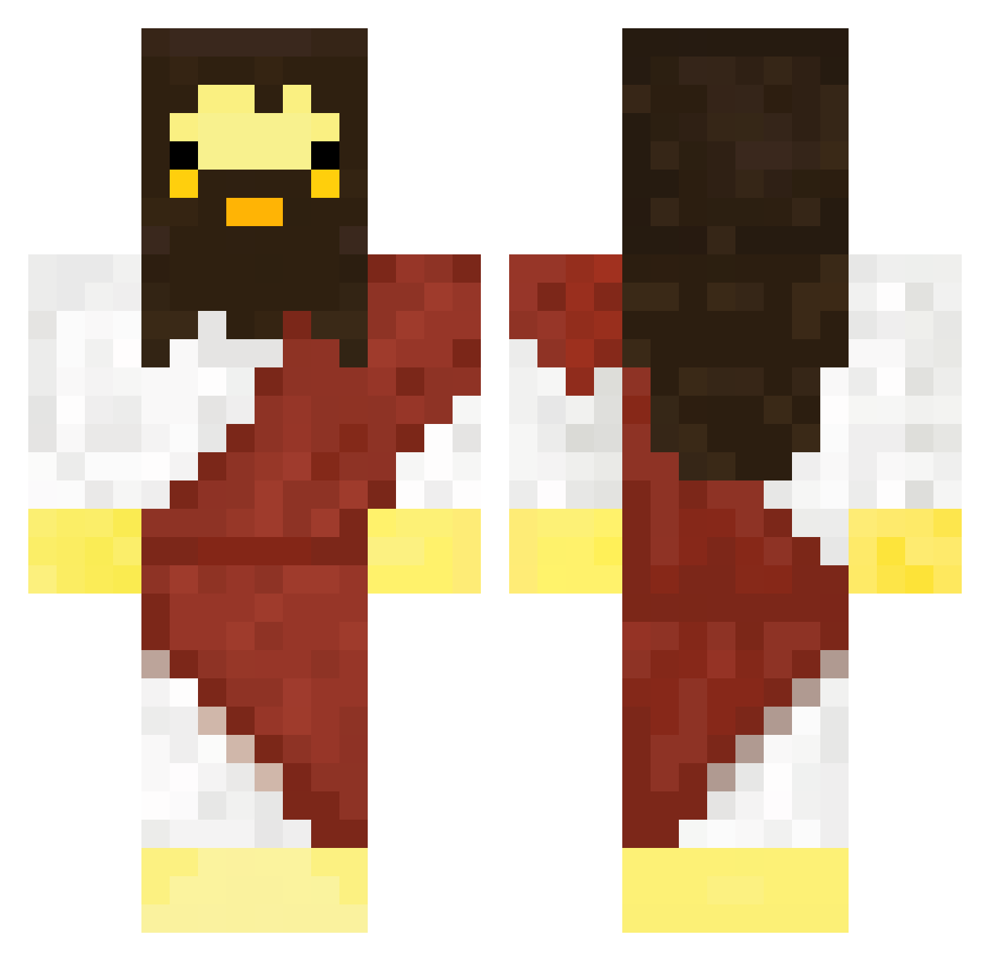 Zelenskibibi Minecraft skin, front and back view