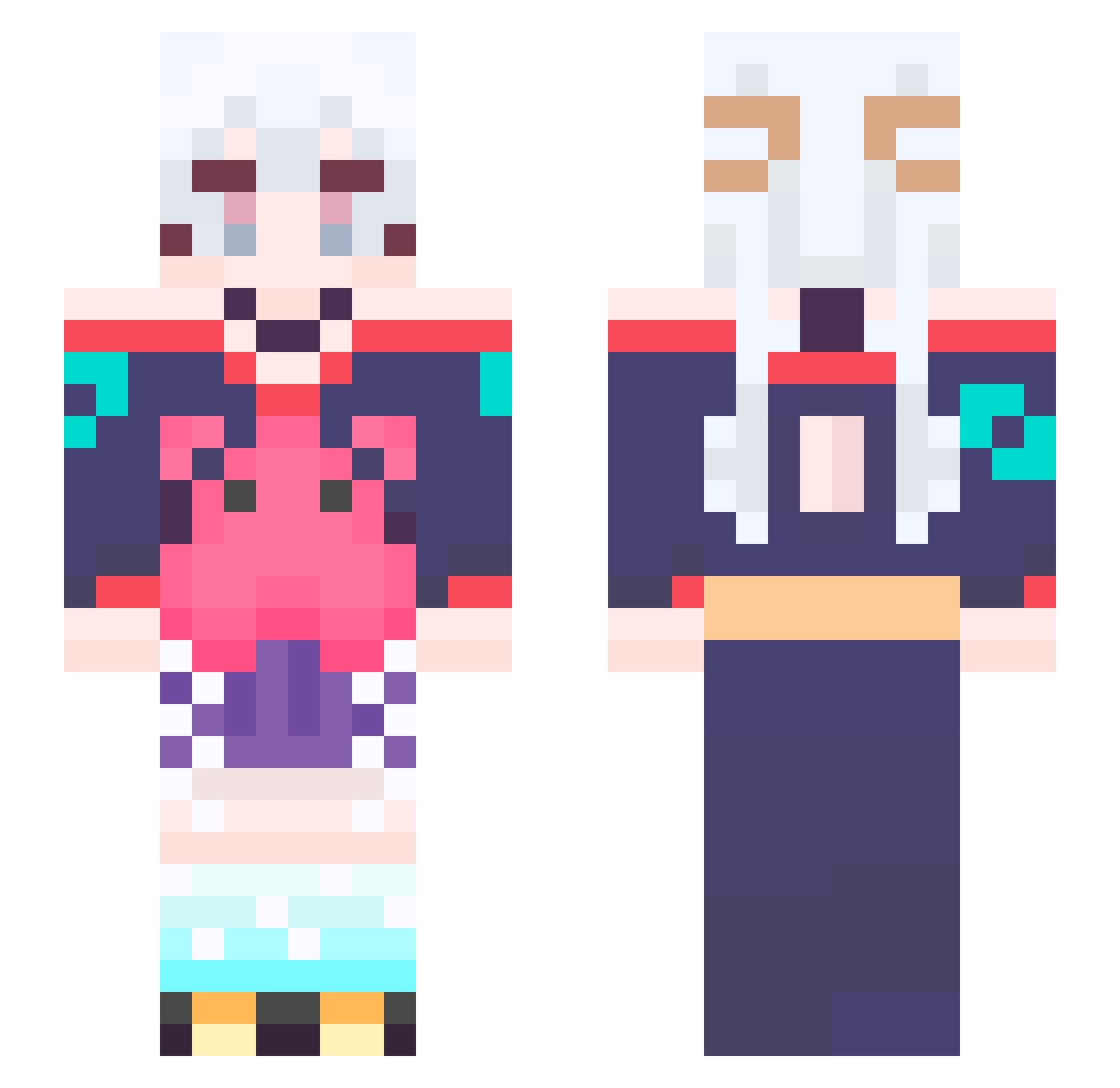 encore_haXD Minecraft skin, front and back view