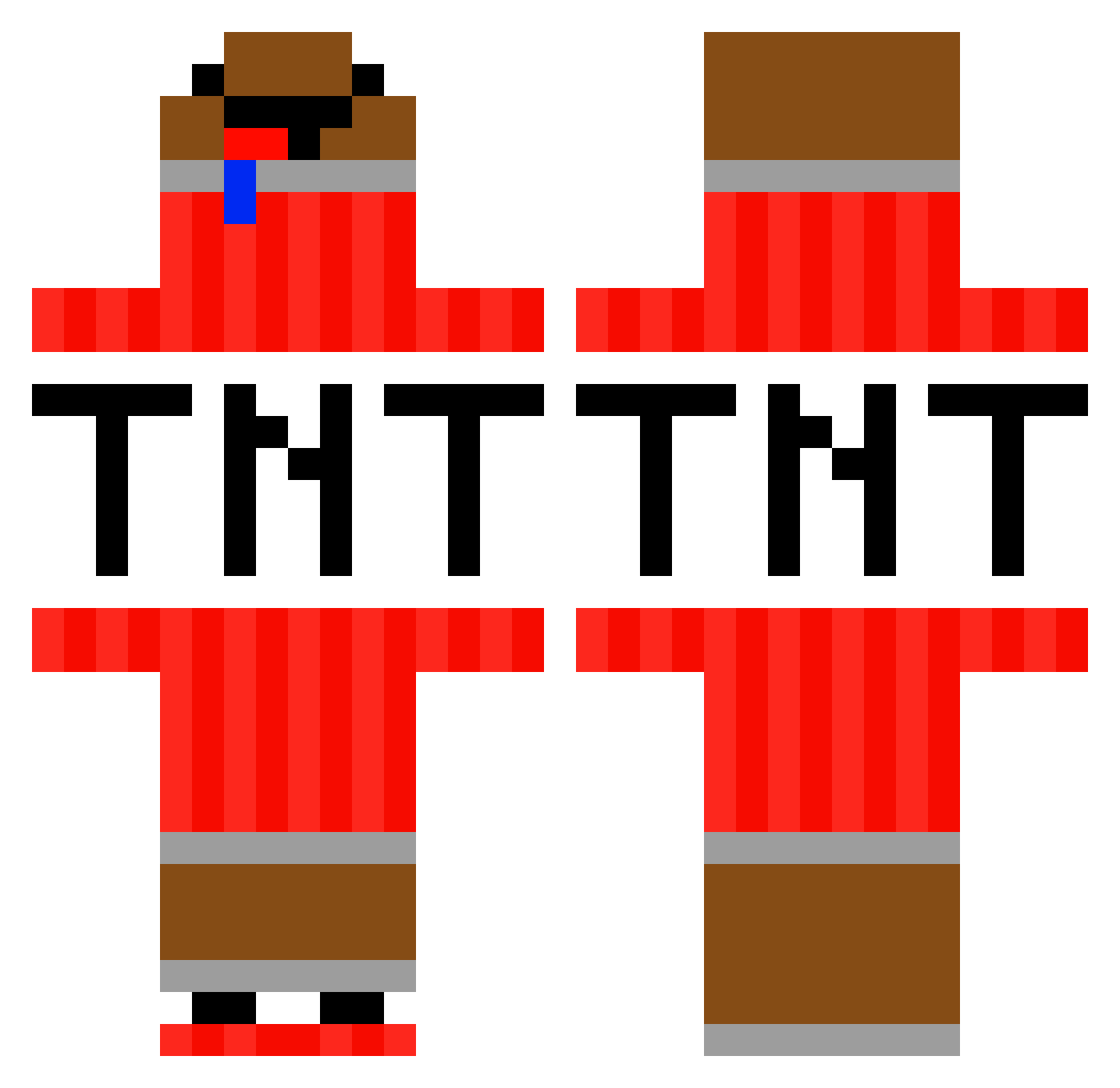 trenti Minecraft skin, front and back view