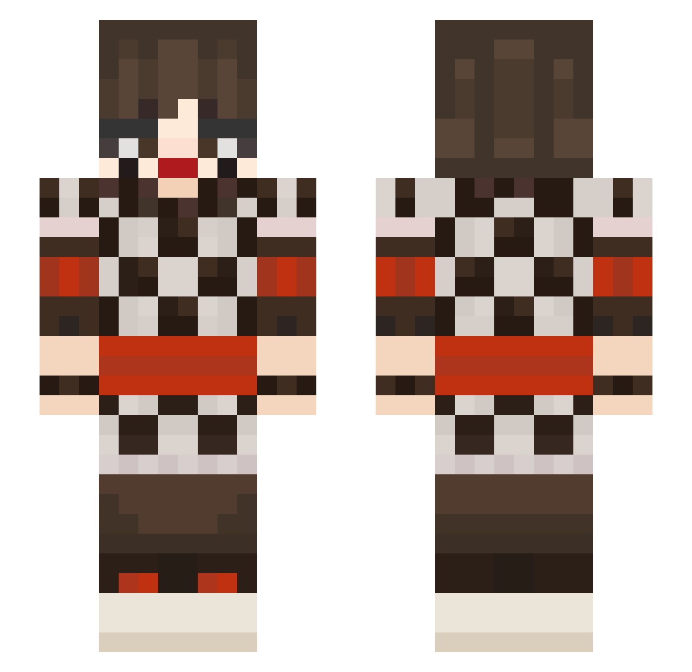 A_M0USE Minecraft skin, front and back view