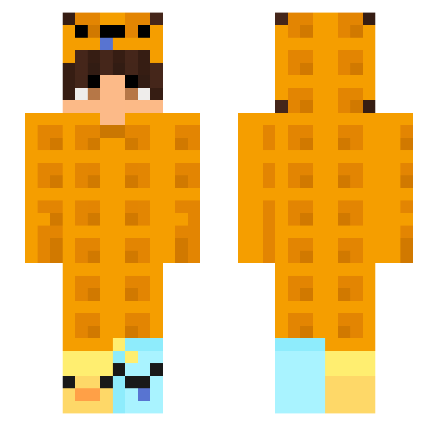 xx_Waffel Minecraft skin, front and back view