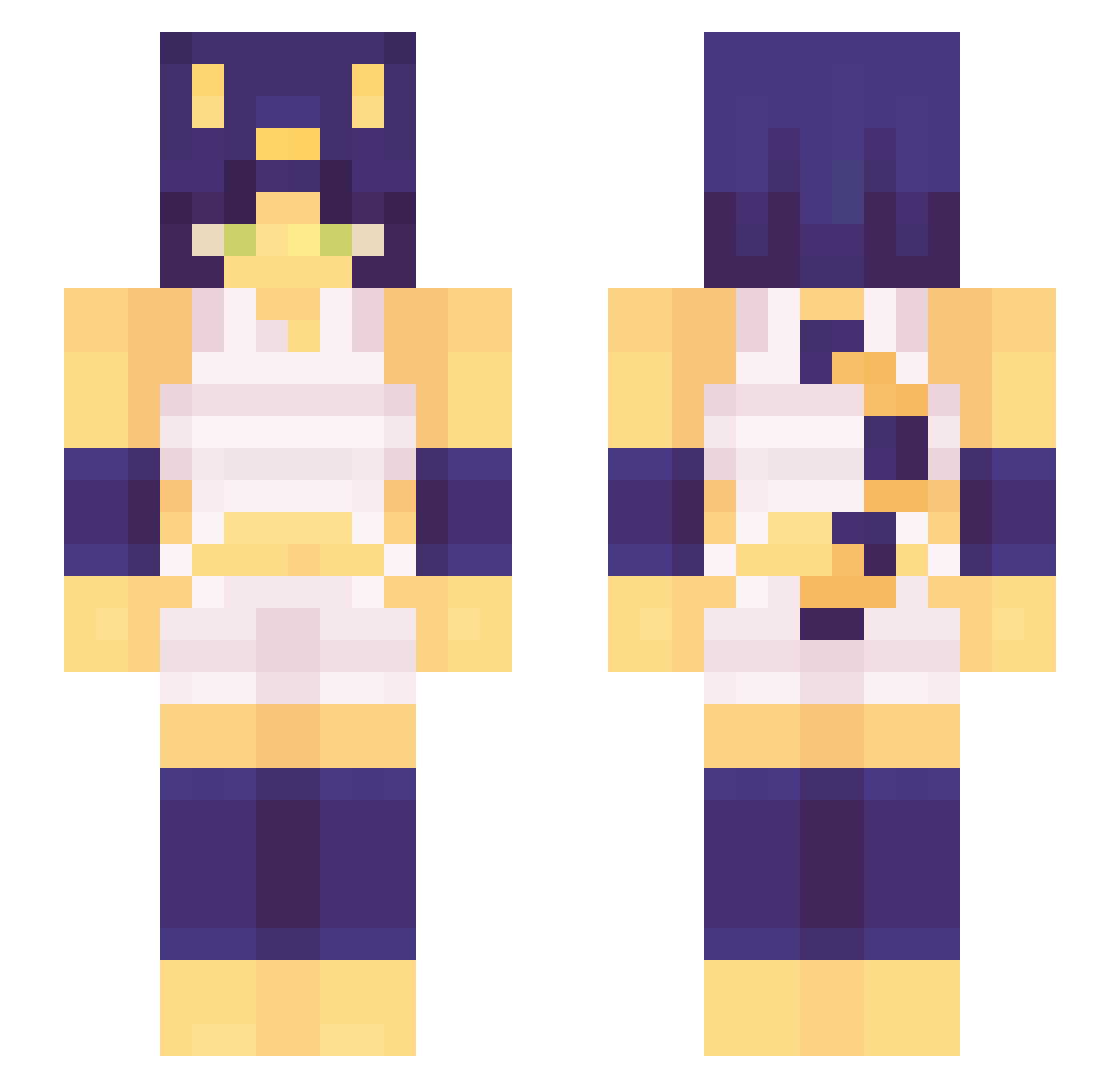 eyestrainchaos Minecraft skin, front and back view