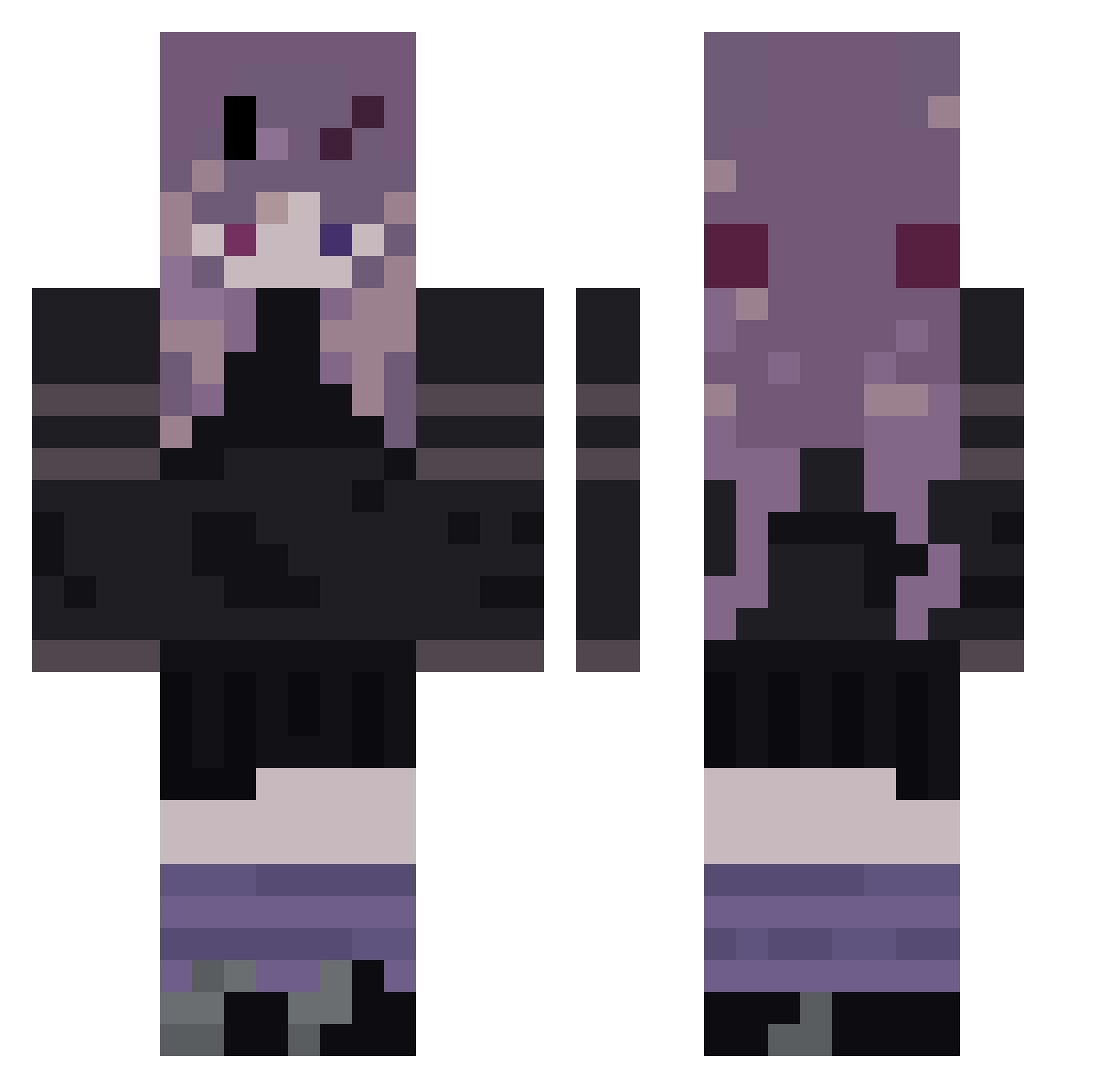 sladrux Minecraft skin, front and back view