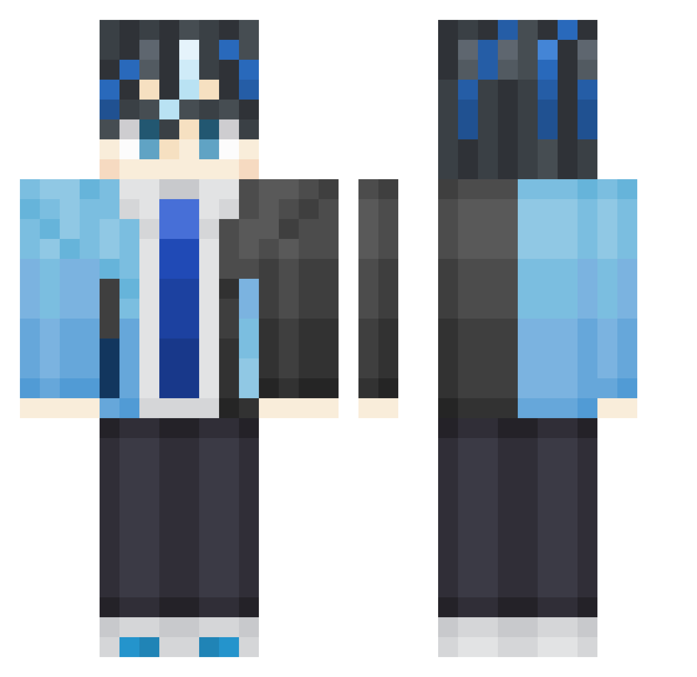 Doofus0 Minecraft skin, front and back view