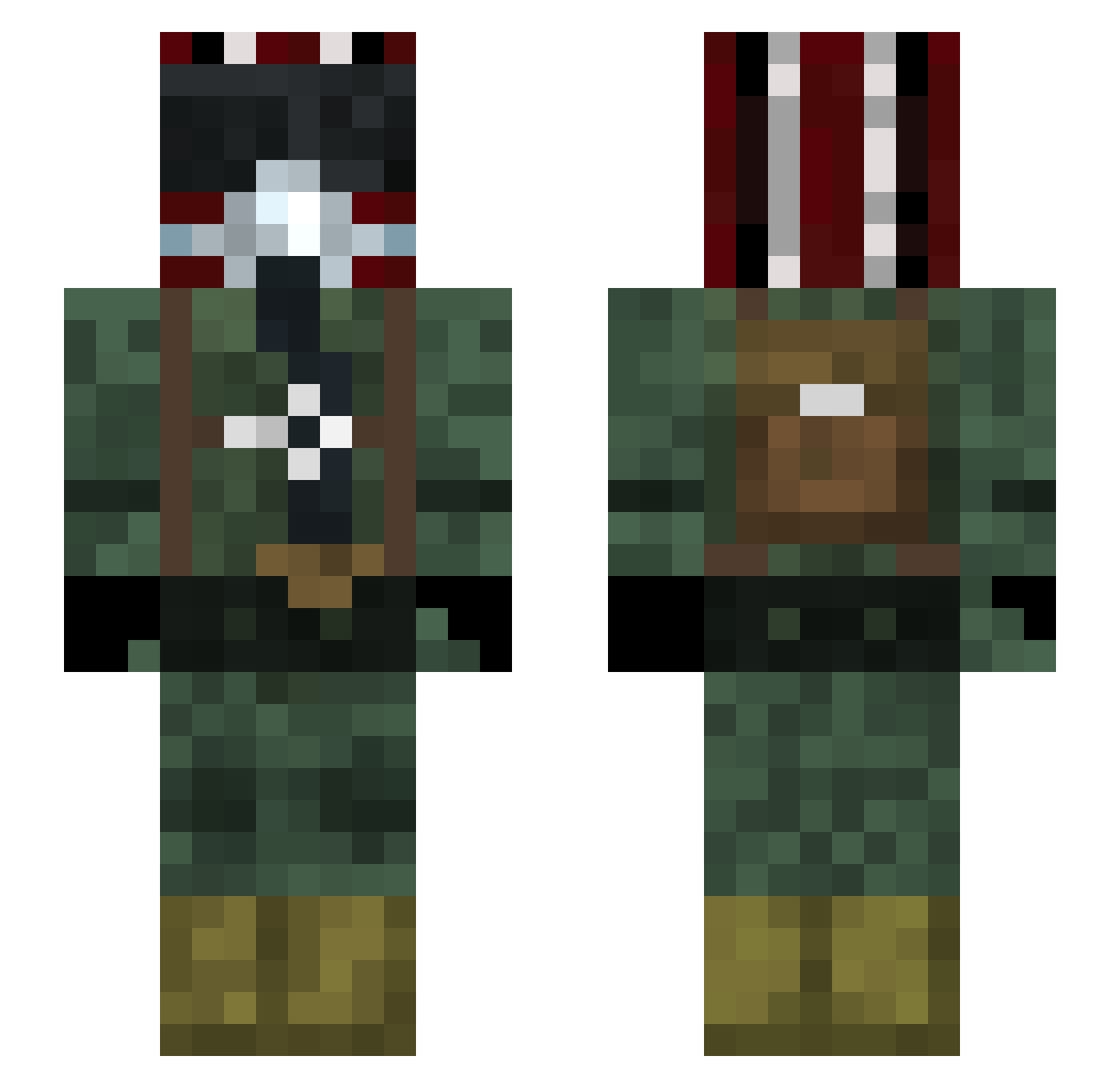 Lumxz Minecraft skin, front and back view