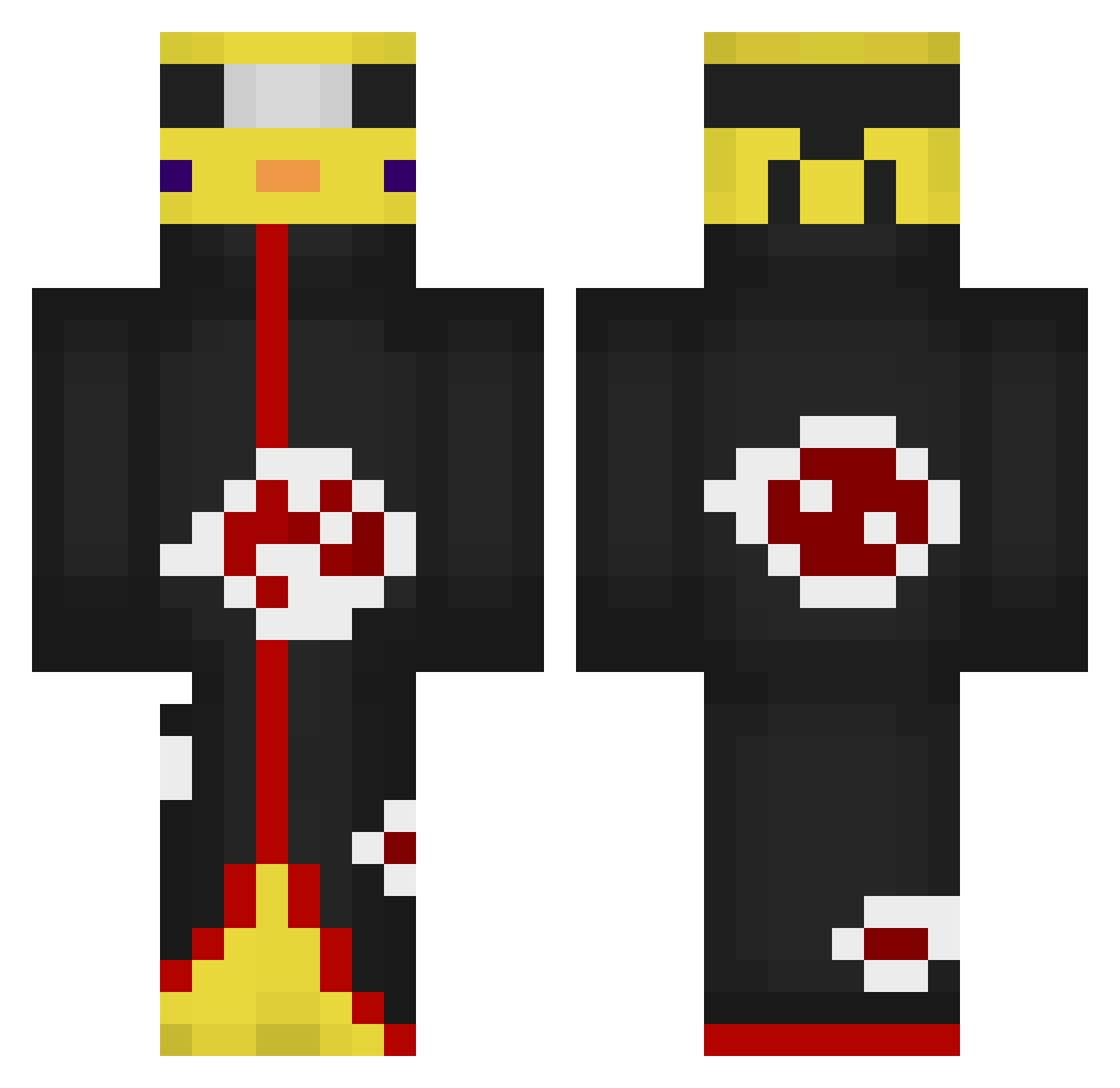 Lodgok Minecraft skin, front and back view