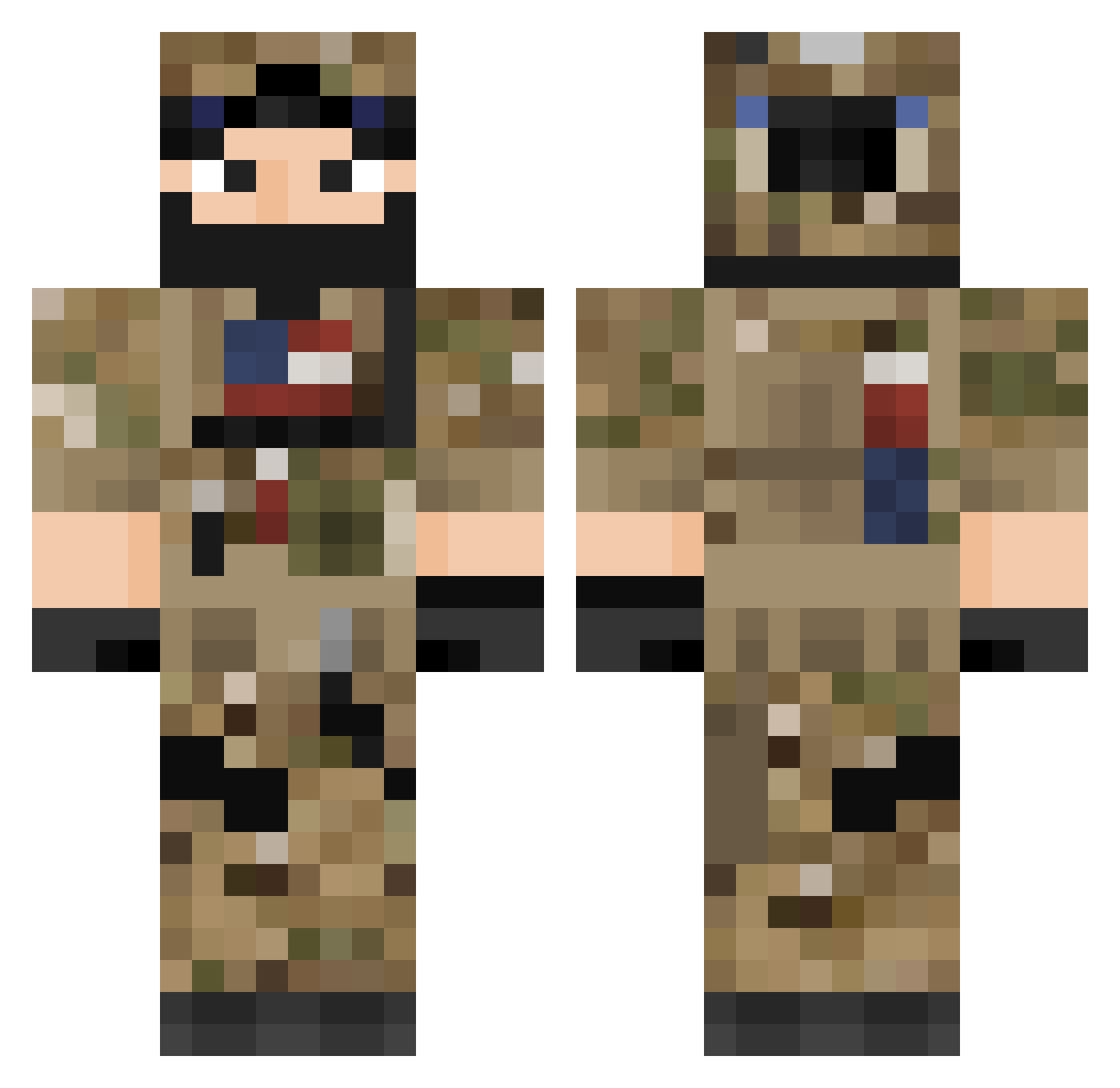 WICKED8137 Minecraft skin, front and back view