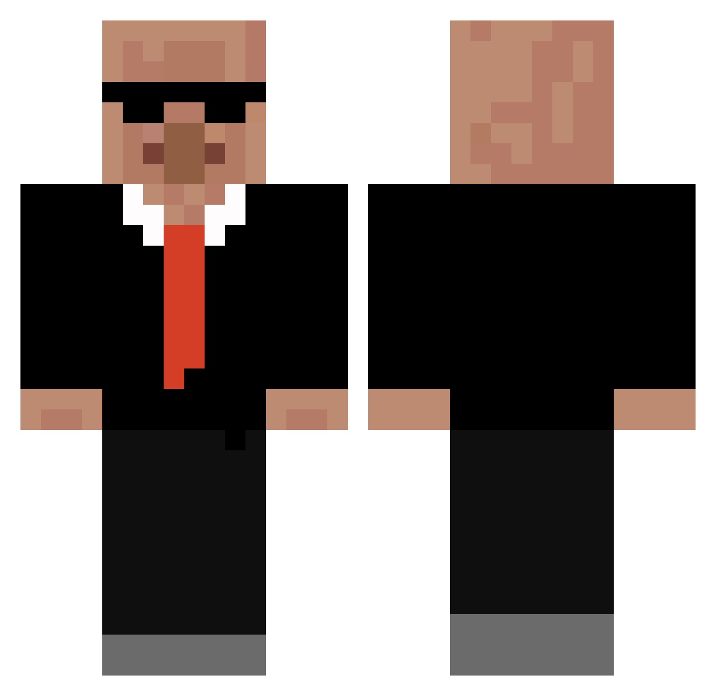 Kerrrzzzz Minecraft skin, front and back view