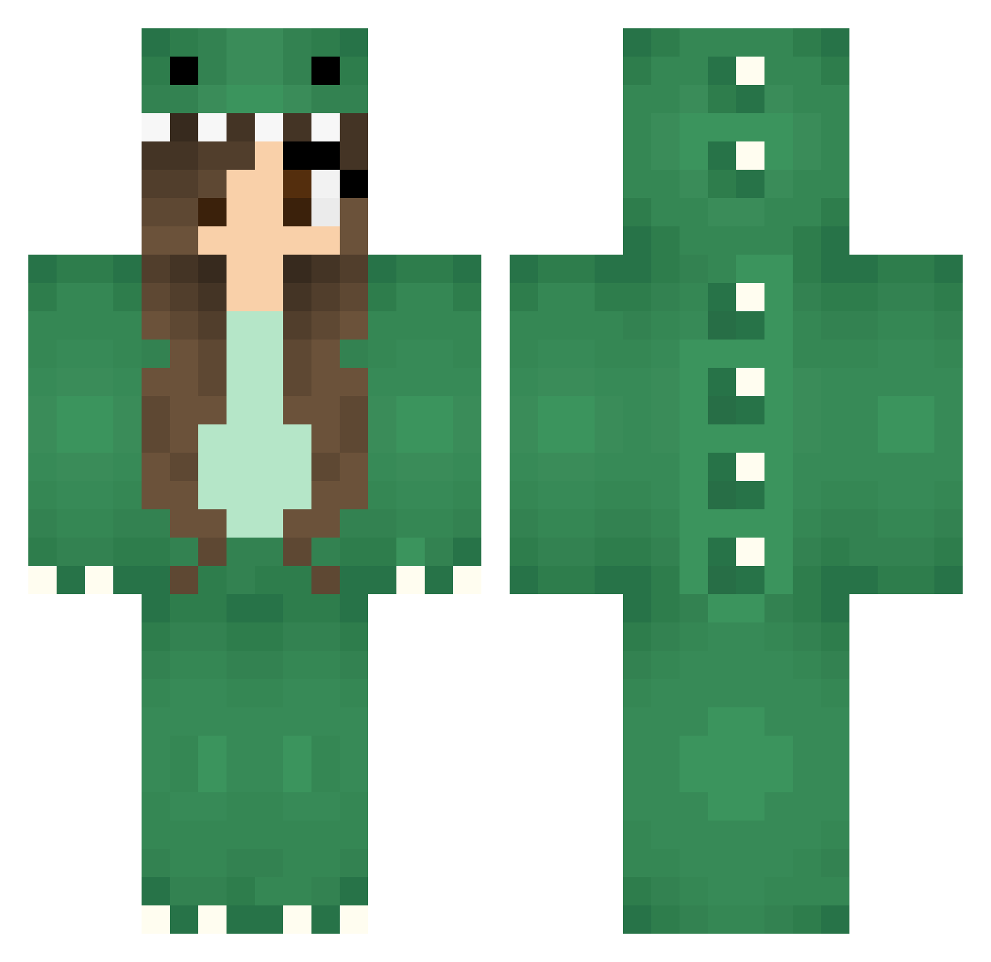 Sweet_Evie Minecraft skin, front and back view