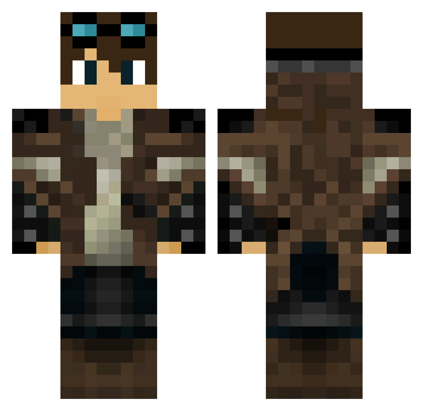 Axolotl310 Minecraft skin, front and back view