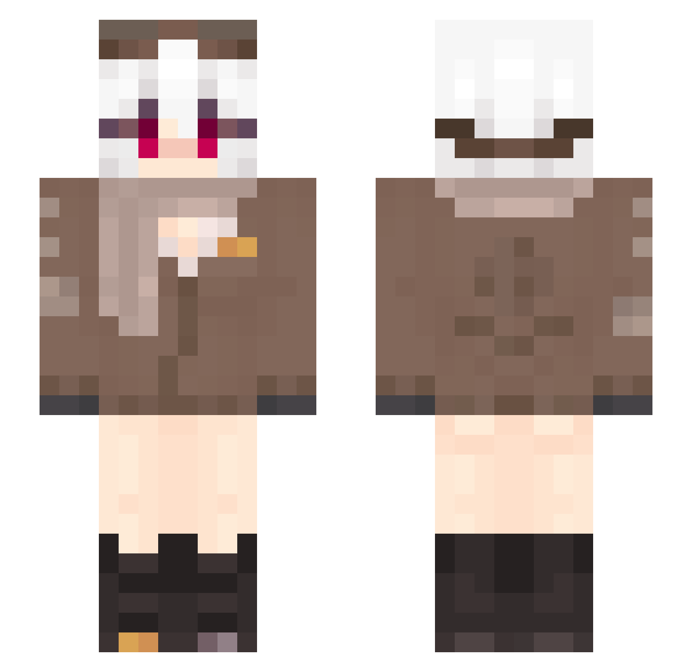 M0SSR0LL Minecraft skin, front and back view